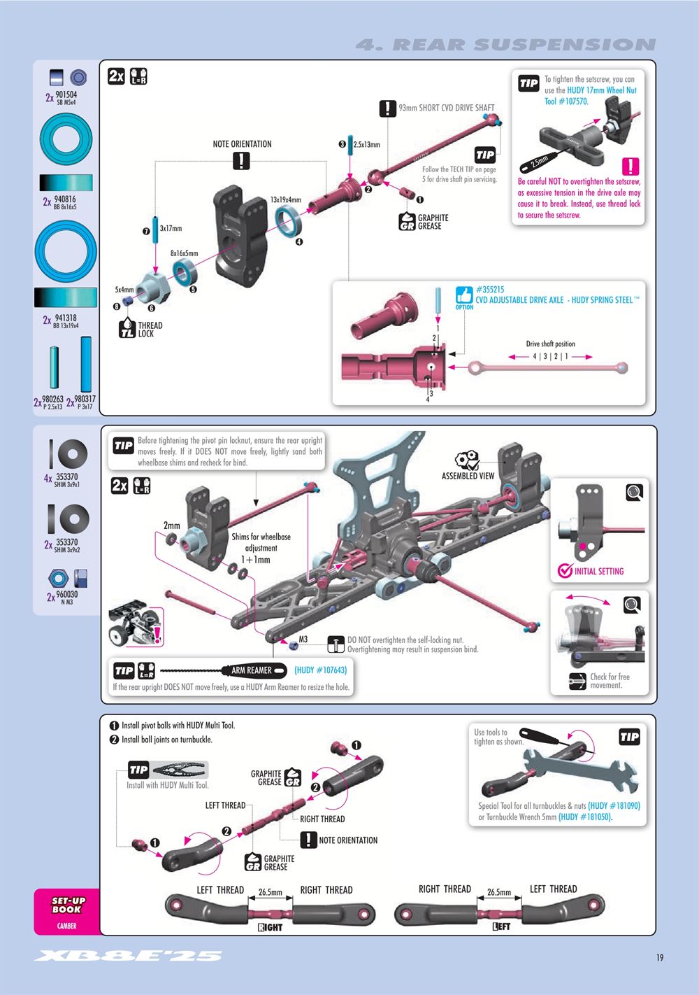 Xray - XB8E 2025 (XB8E'25) - Manual - Page 19