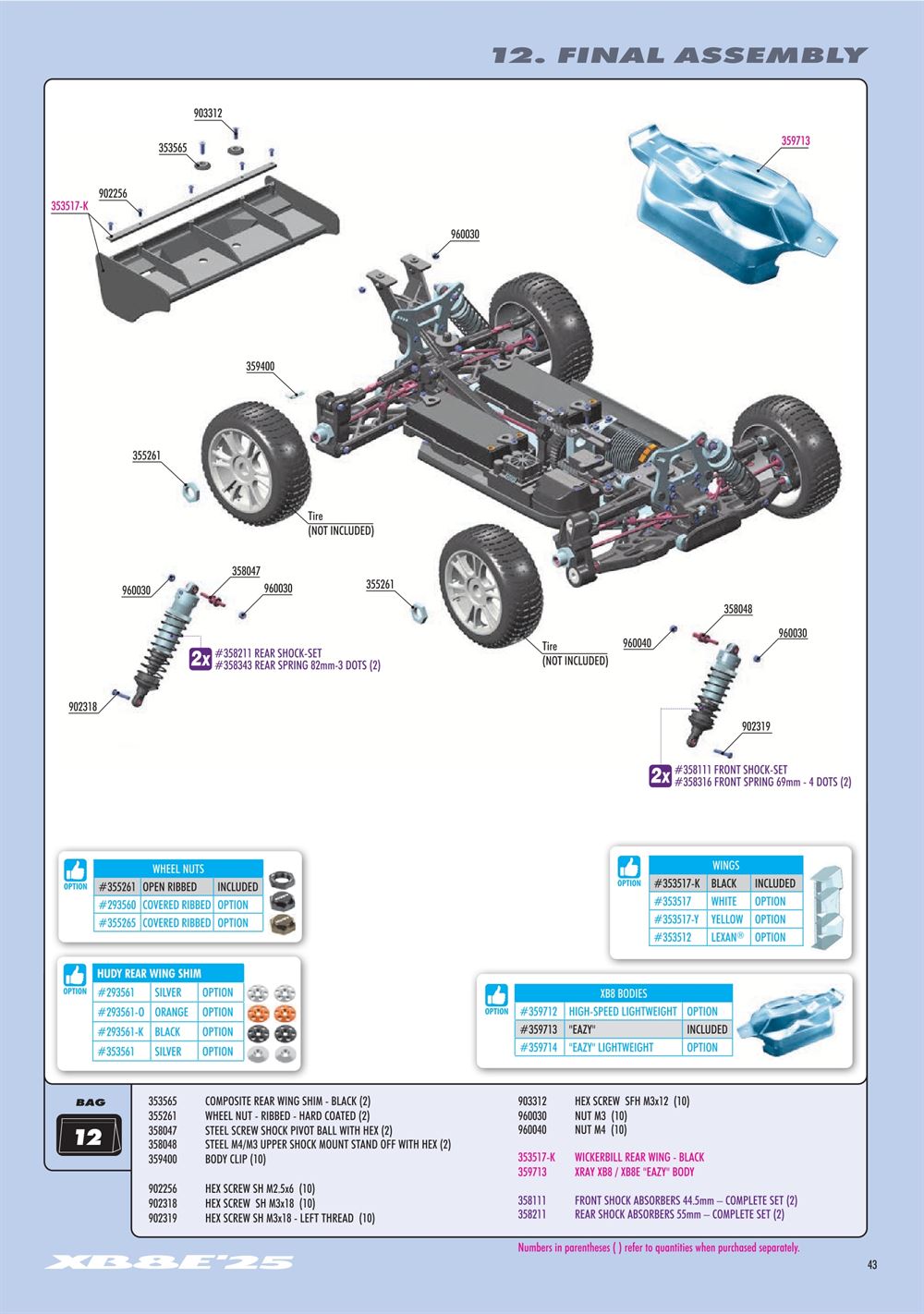 Xray - XB8E 2025 (XB8E'25) - Manual - Page 43