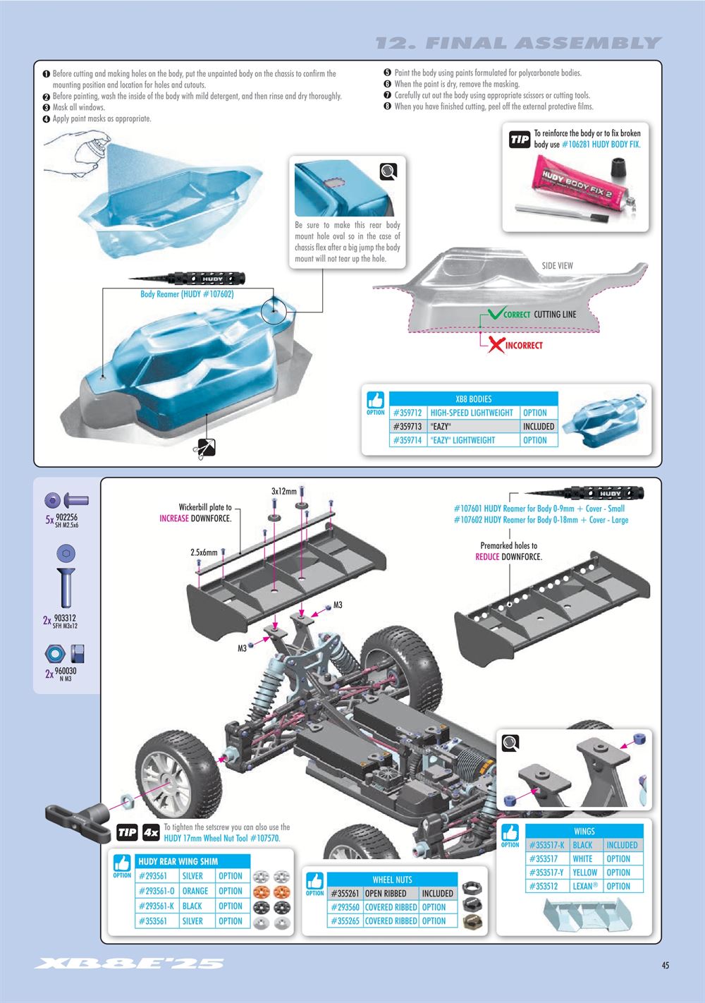Xray - XB8E 2025 (XB8E'25) - Manual - Page 45