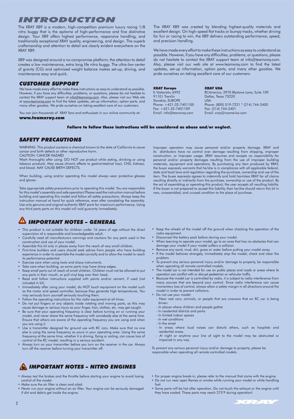 Xray - XB9 2012 - Manual - Page 2