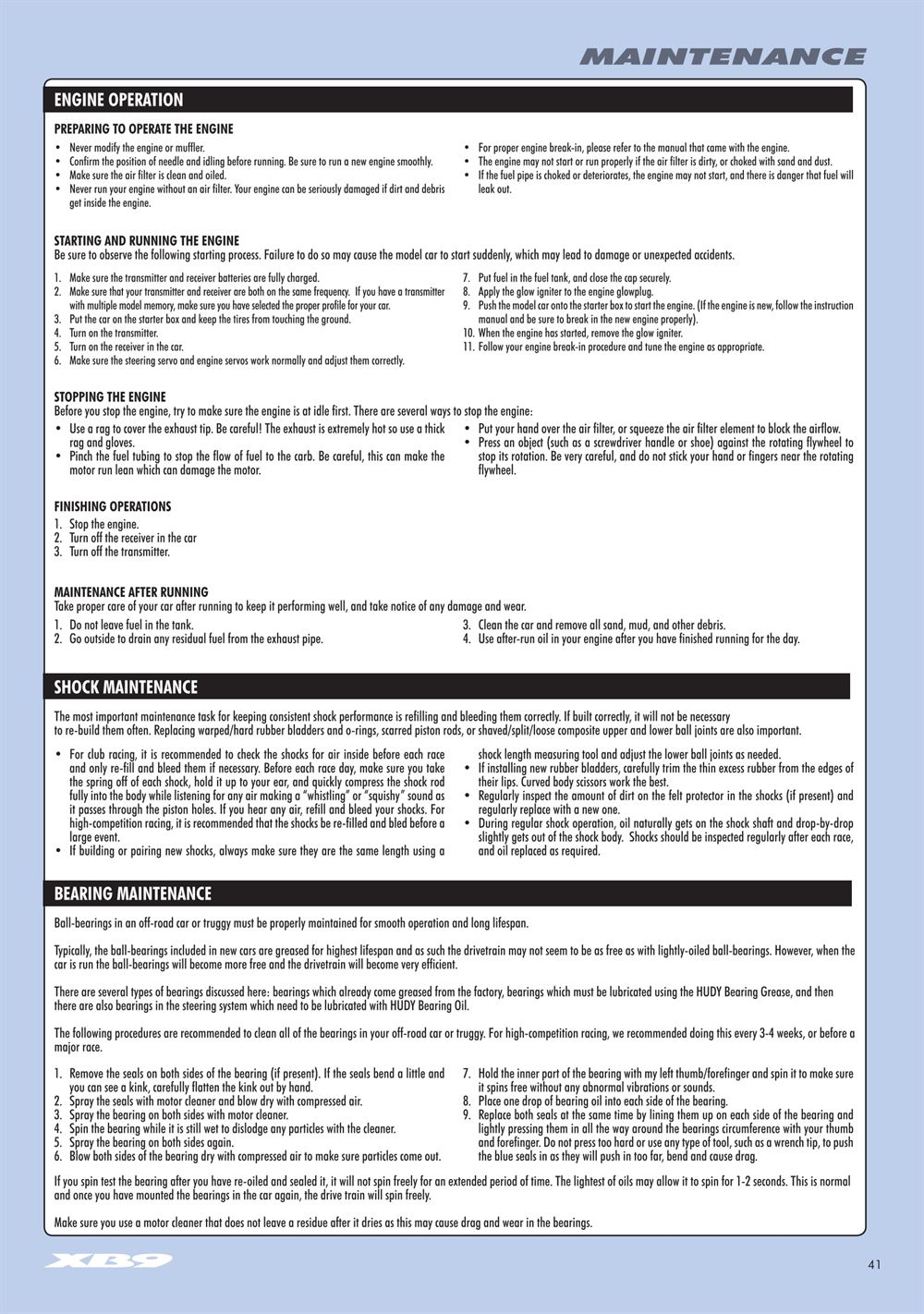 Xray - XB9 2012 - Manual - Page 41