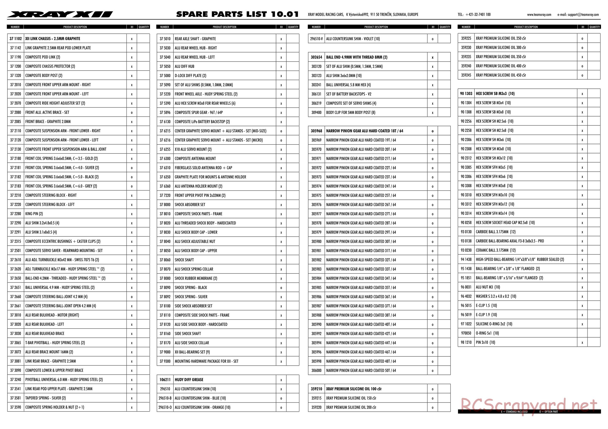 Xray - XII Link - Parts