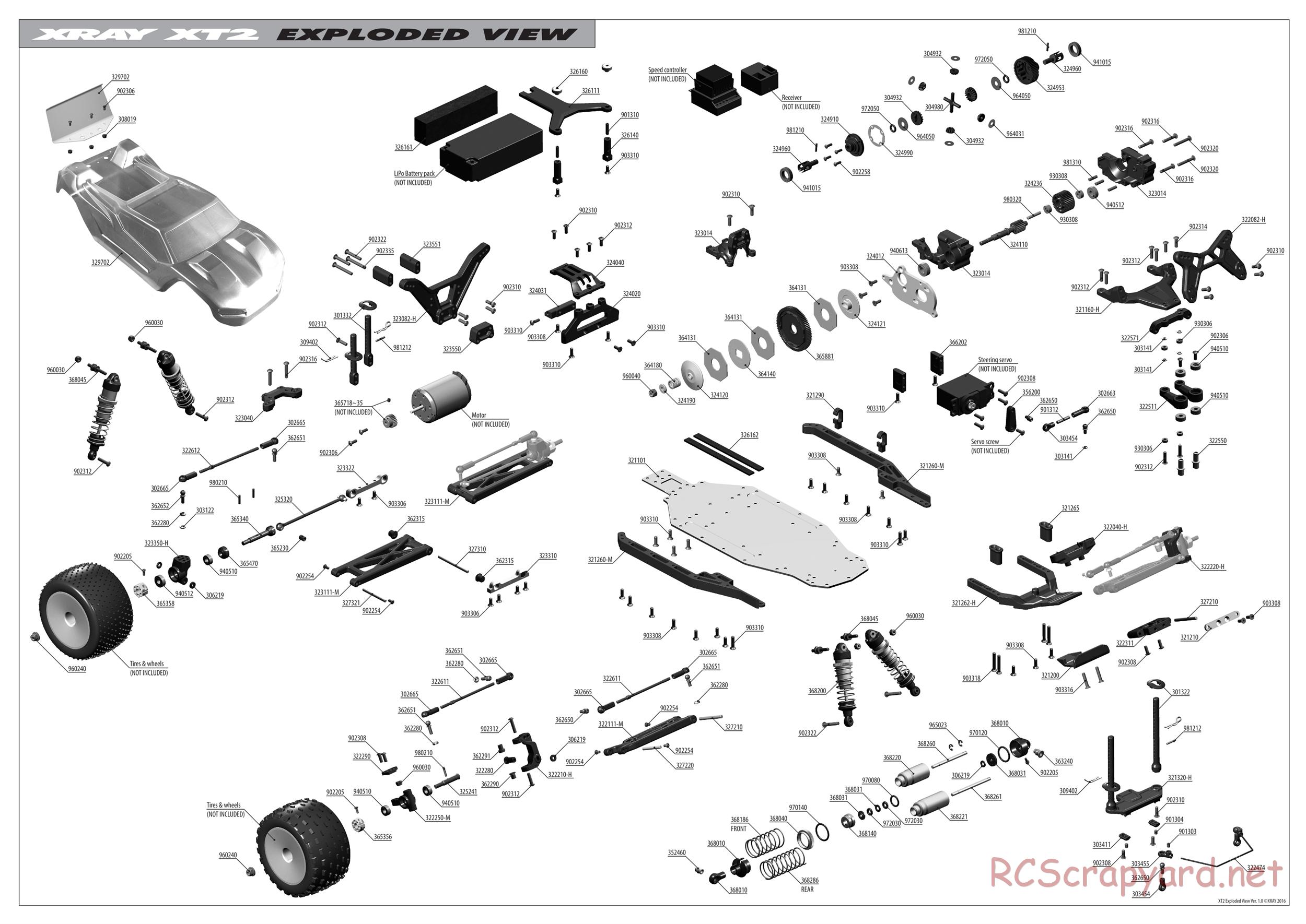 Xray - XT2 2017 (XT2'17) - Exploded View