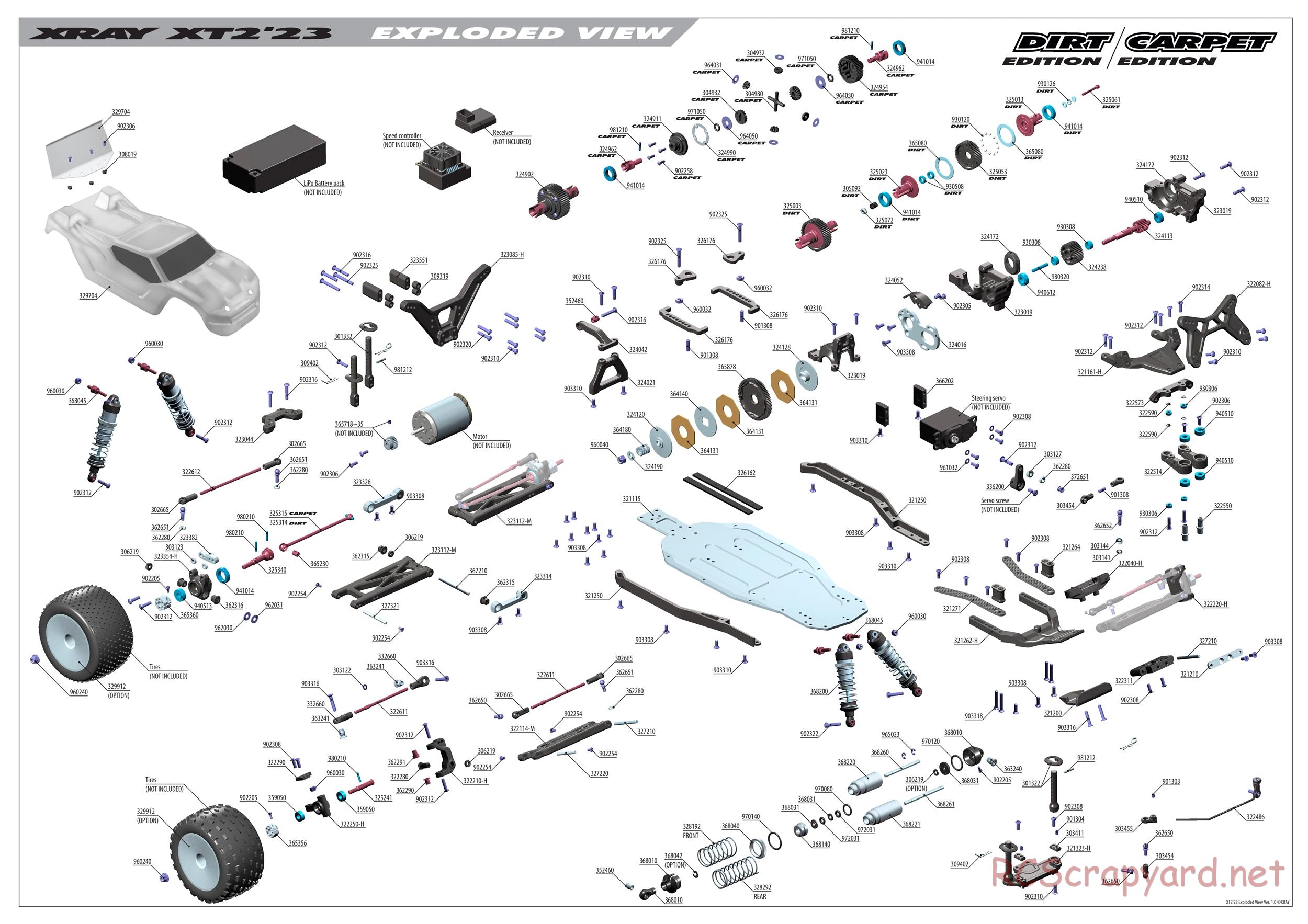 Xray - XT2D 2023 (XT2D'23) - Exploded View