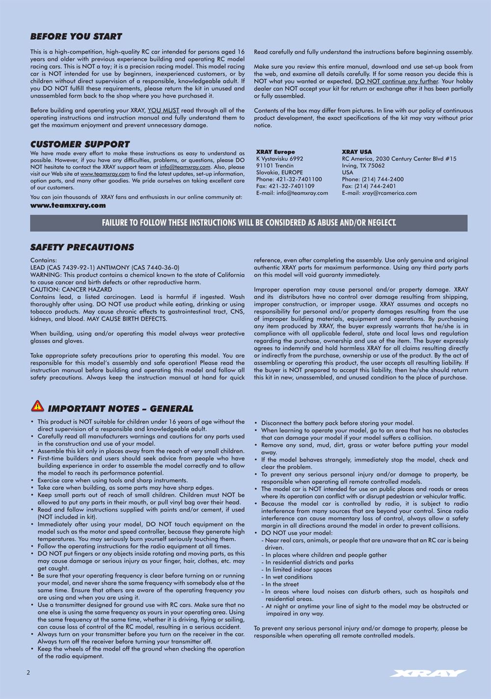 Xray - XT2D 2024 (XT2D'24) - Manual - Page 2