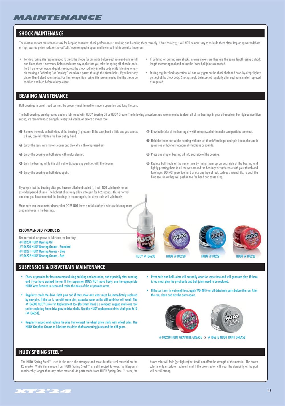 Xray - XT2D 2024 (XT2D'24) - Manual - Page 43