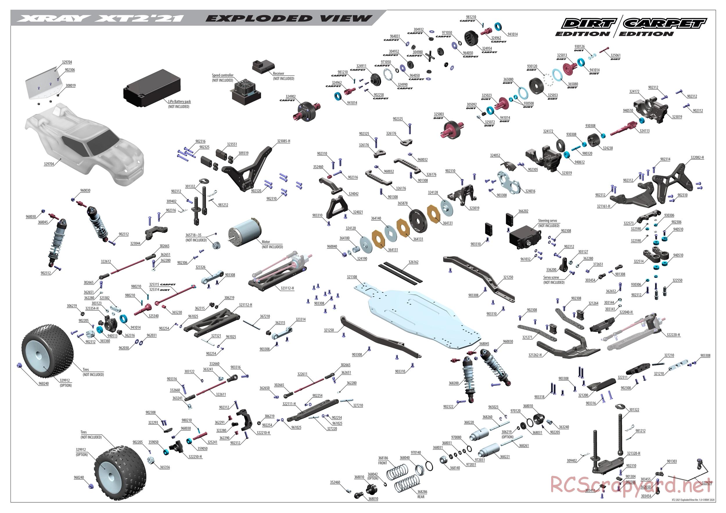 Xray - XT2C 2021 (XT2C'21) - Exploded View