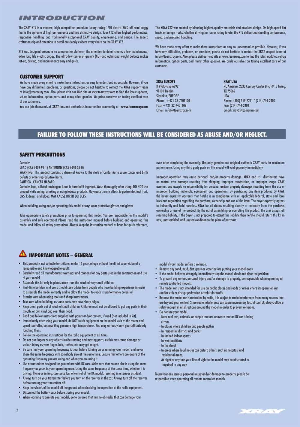 Xray - XT2C 2019 (XT2C'19) - Manual - Page 2