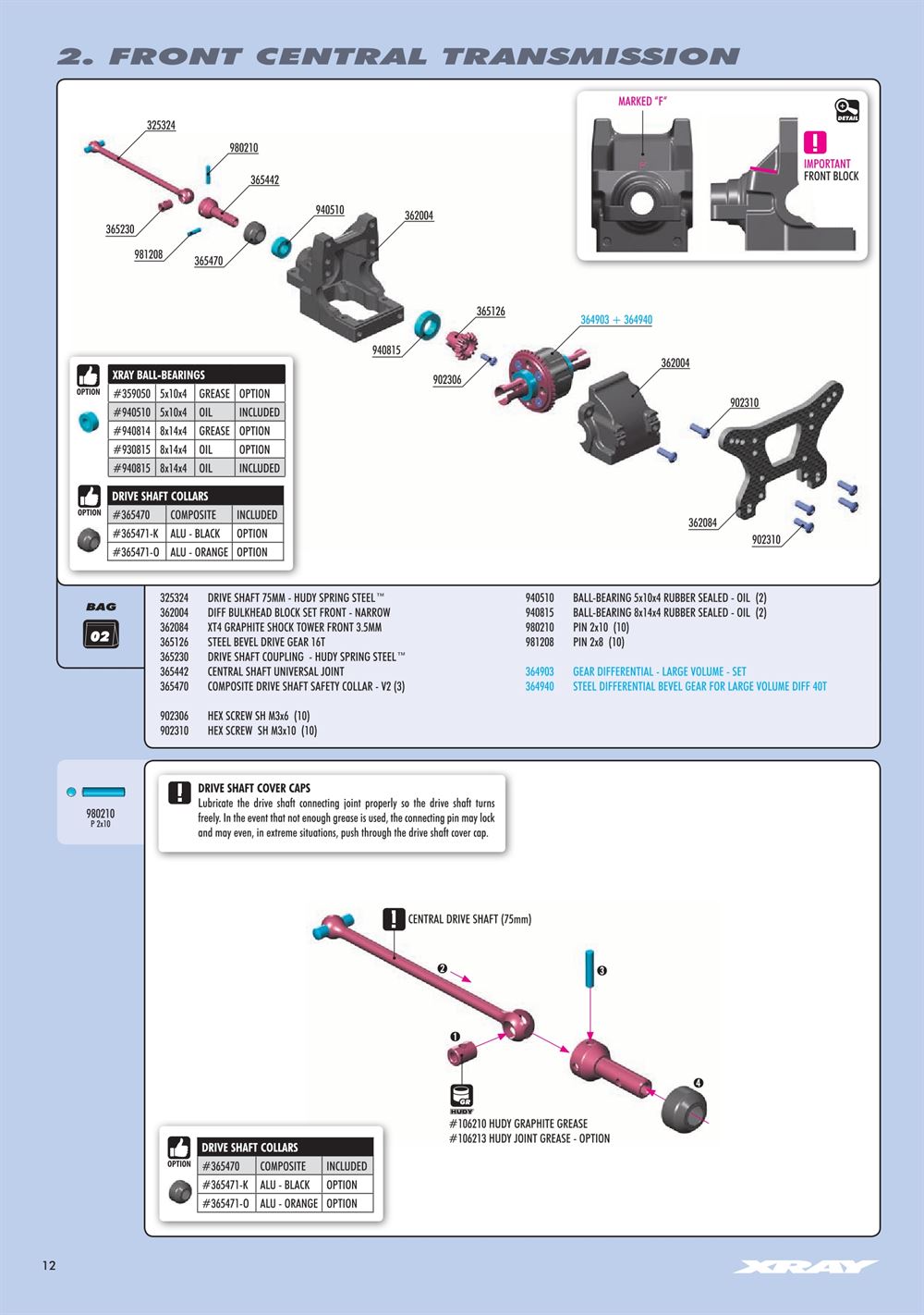Xray - XT4.2 2020 (XT4'20) - Manual - Page 12