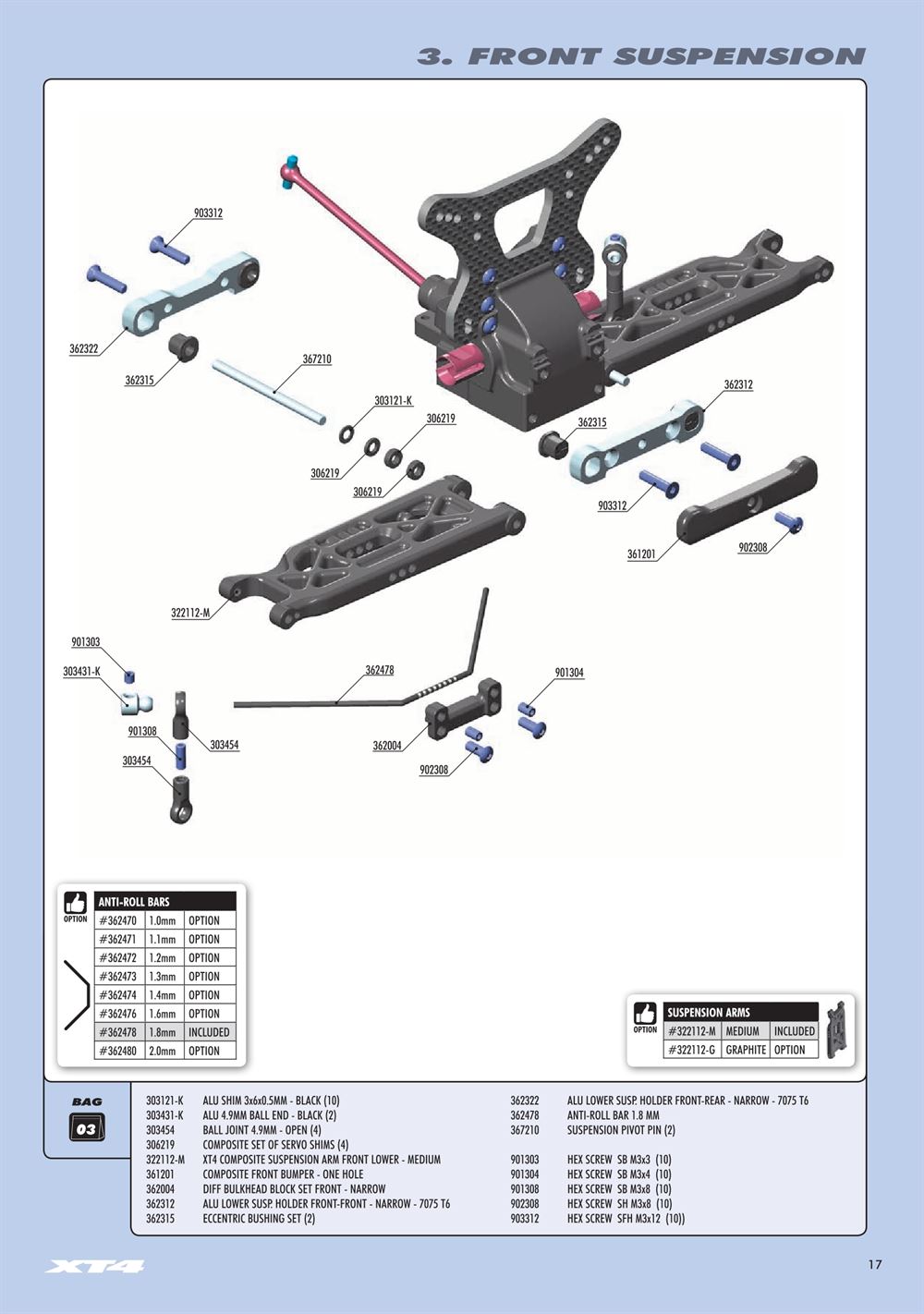 Xray - XT4.2 2020 (XT4'20) - Manual - Page 17