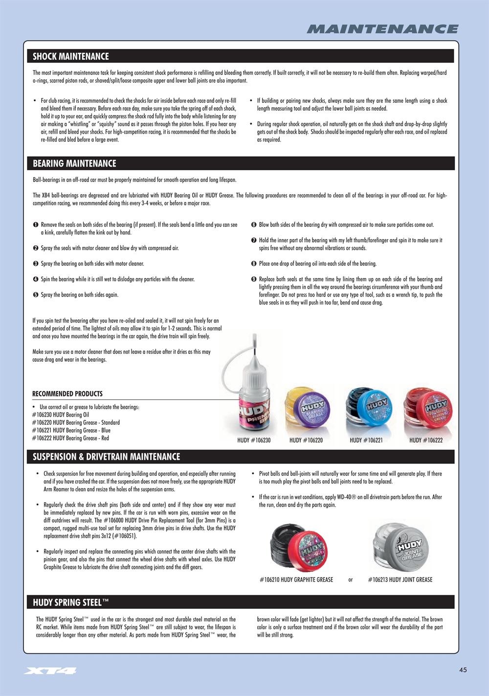 Xray - XT4.2 2020 (XT4'20) - Manual - Page 45