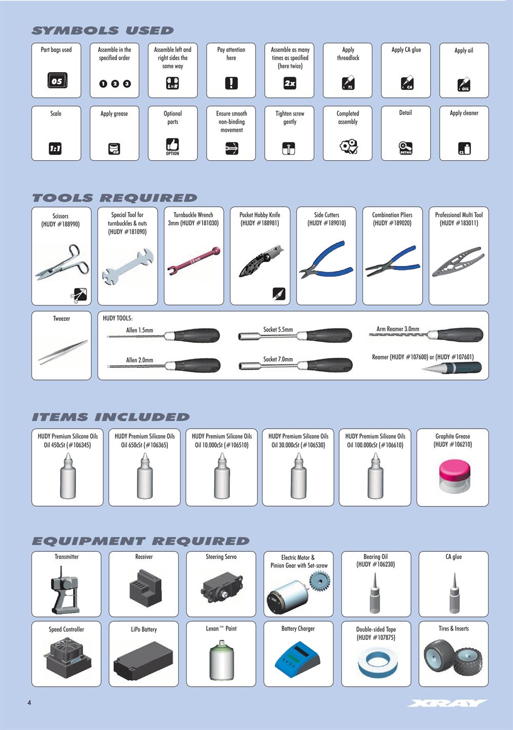 Xray - XT4 2019 (XT4'19) - Manual - Page 4