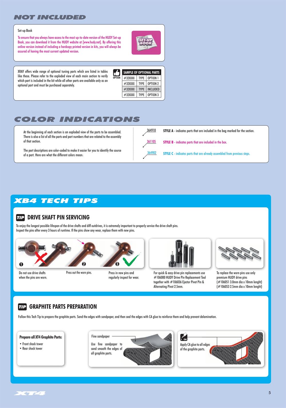 Xray - XT4 2019 (XT4'19) - Manual - Page 5