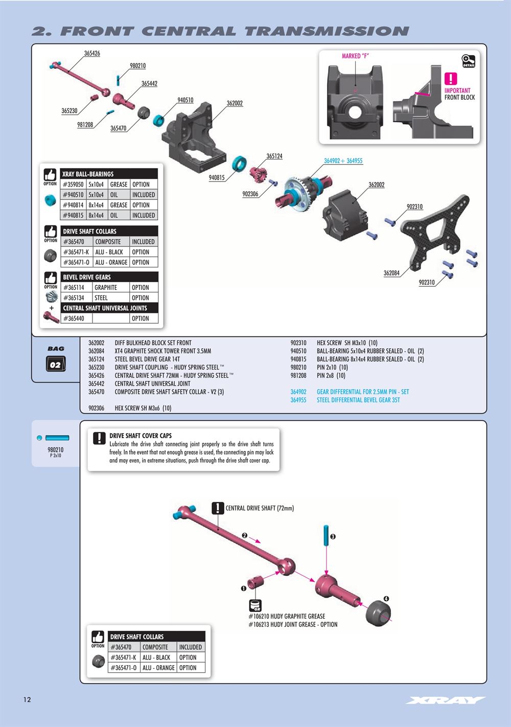 Xray - XT4 2019 (XT4'19) - Manual - Page 12