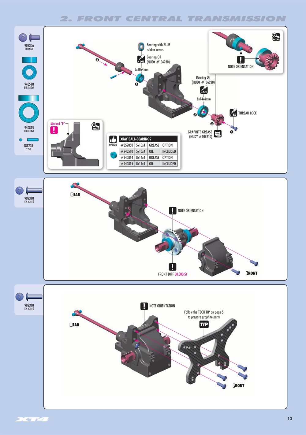 Xray - XT4 2019 (XT4'19) - Manual - Page 13