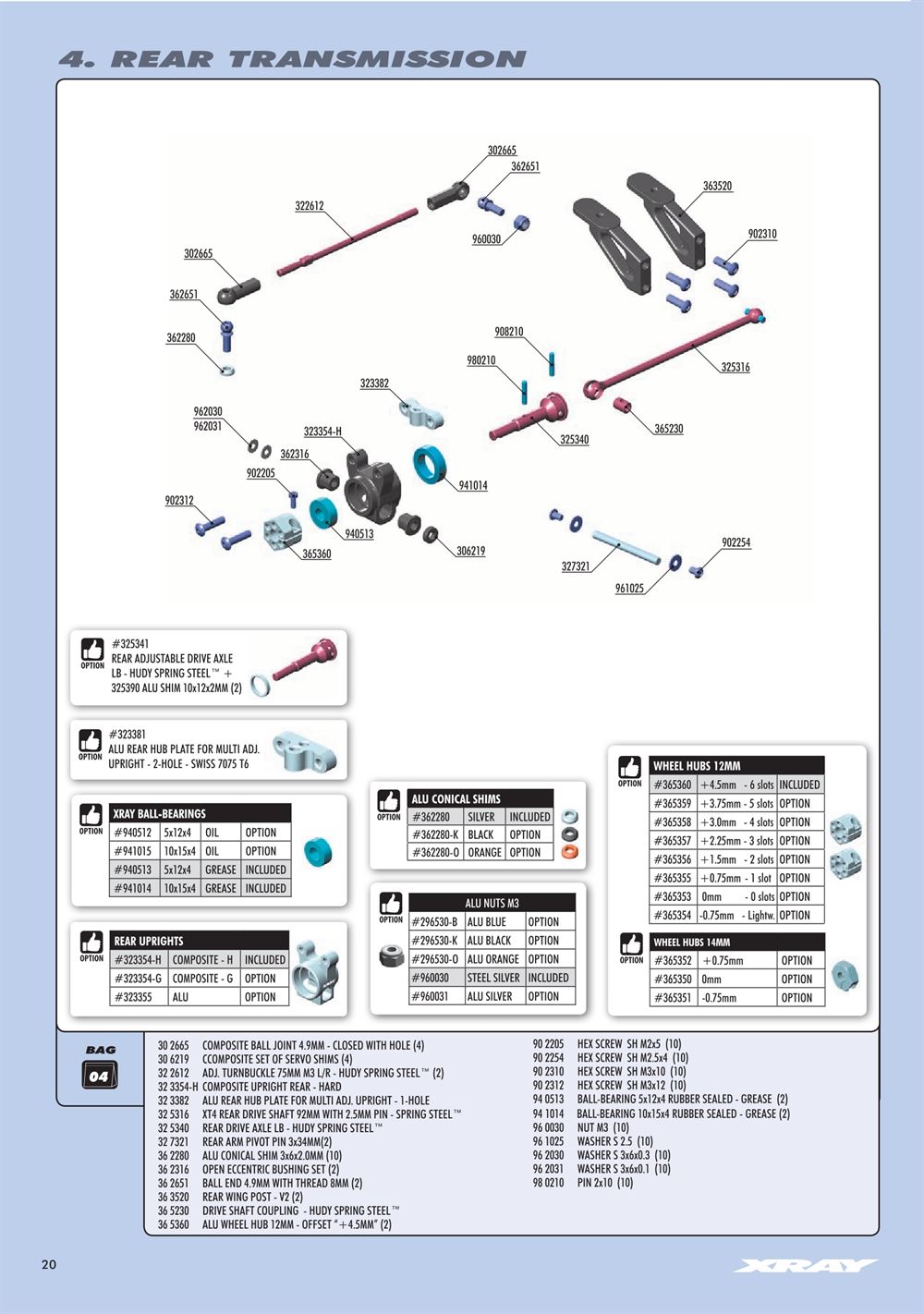 Xray - XT4 2019 (XT4'19) - Manual - Page 20