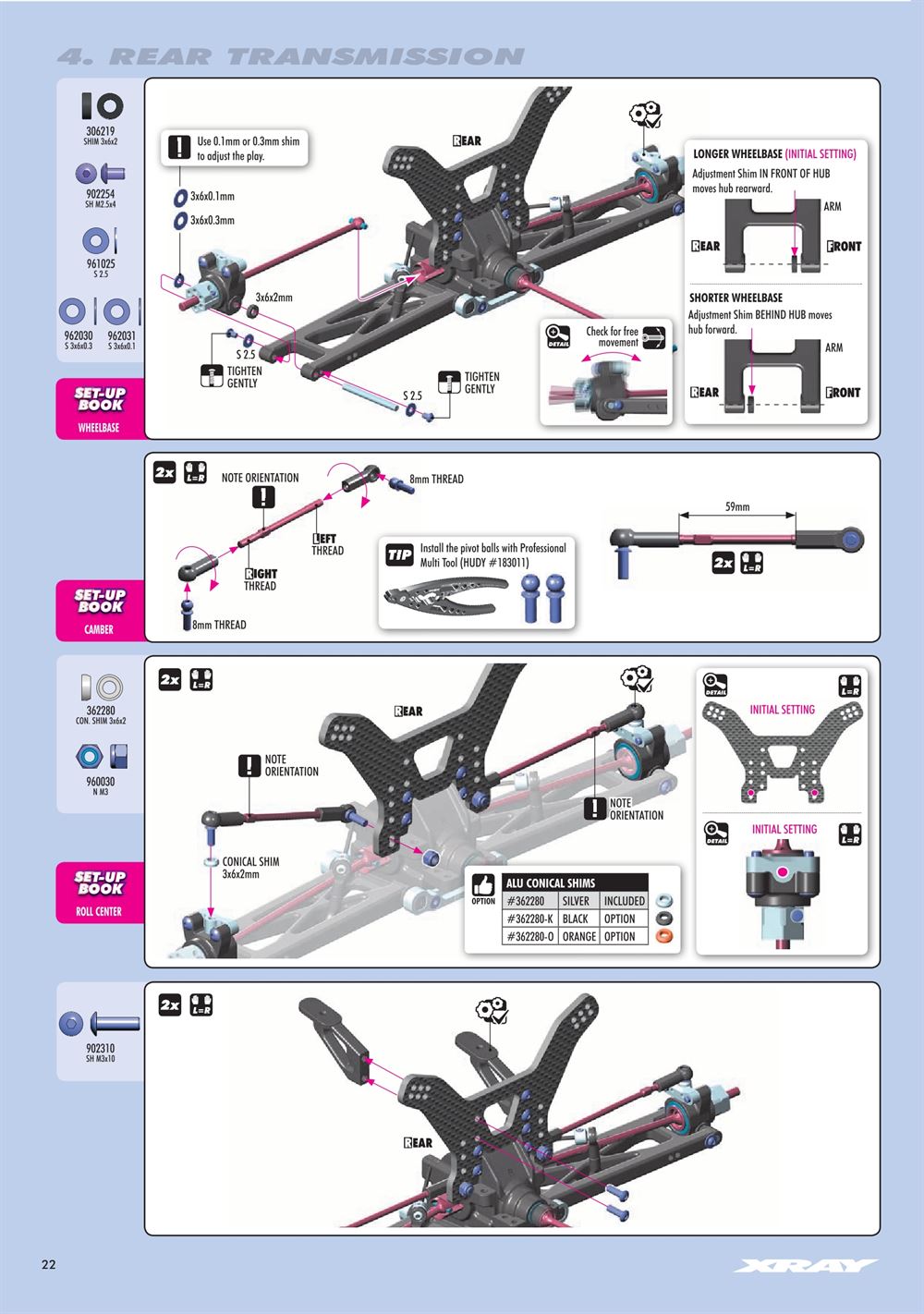 Xray - XT4 2019 (XT4'19) - Manual - Page 22