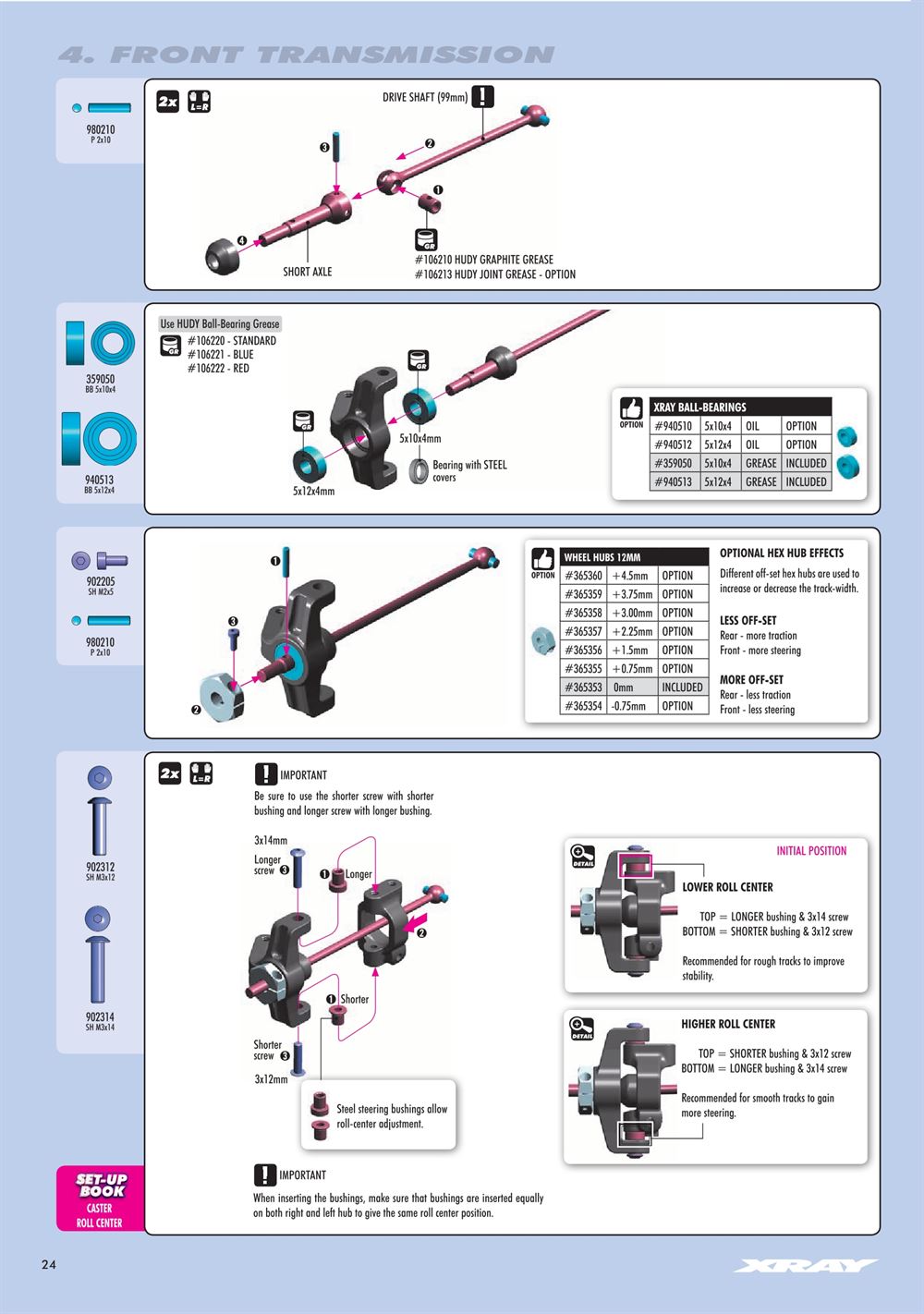 Xray - XT4 2019 (XT4'19) - Manual - Page 24