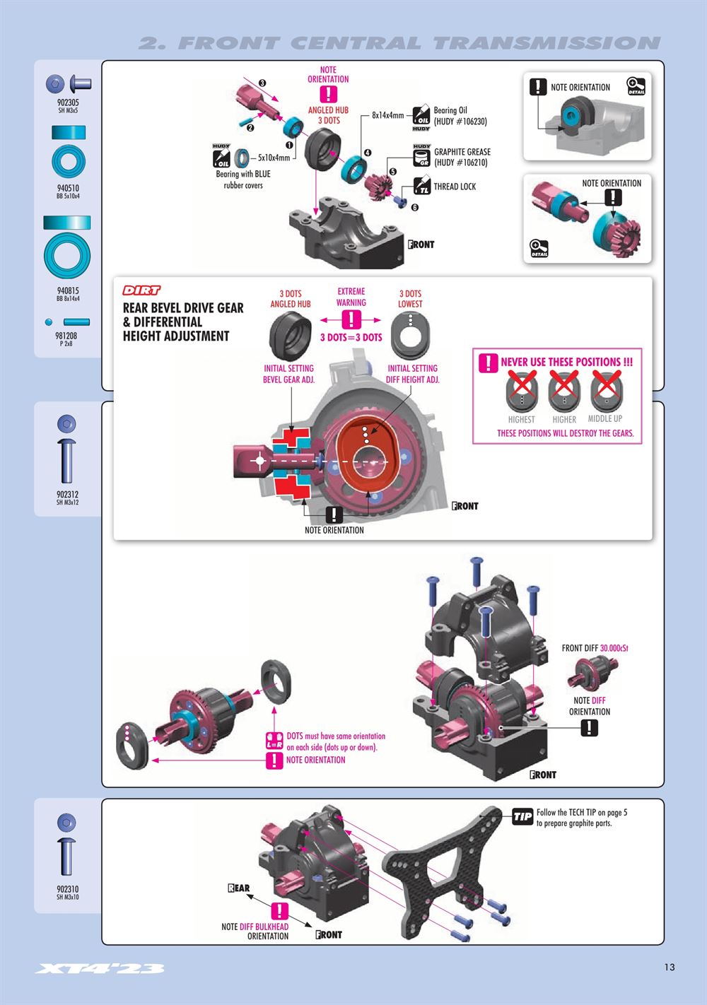 Xray - XT4 2023 (XT4'23) - Manual - Page 13
