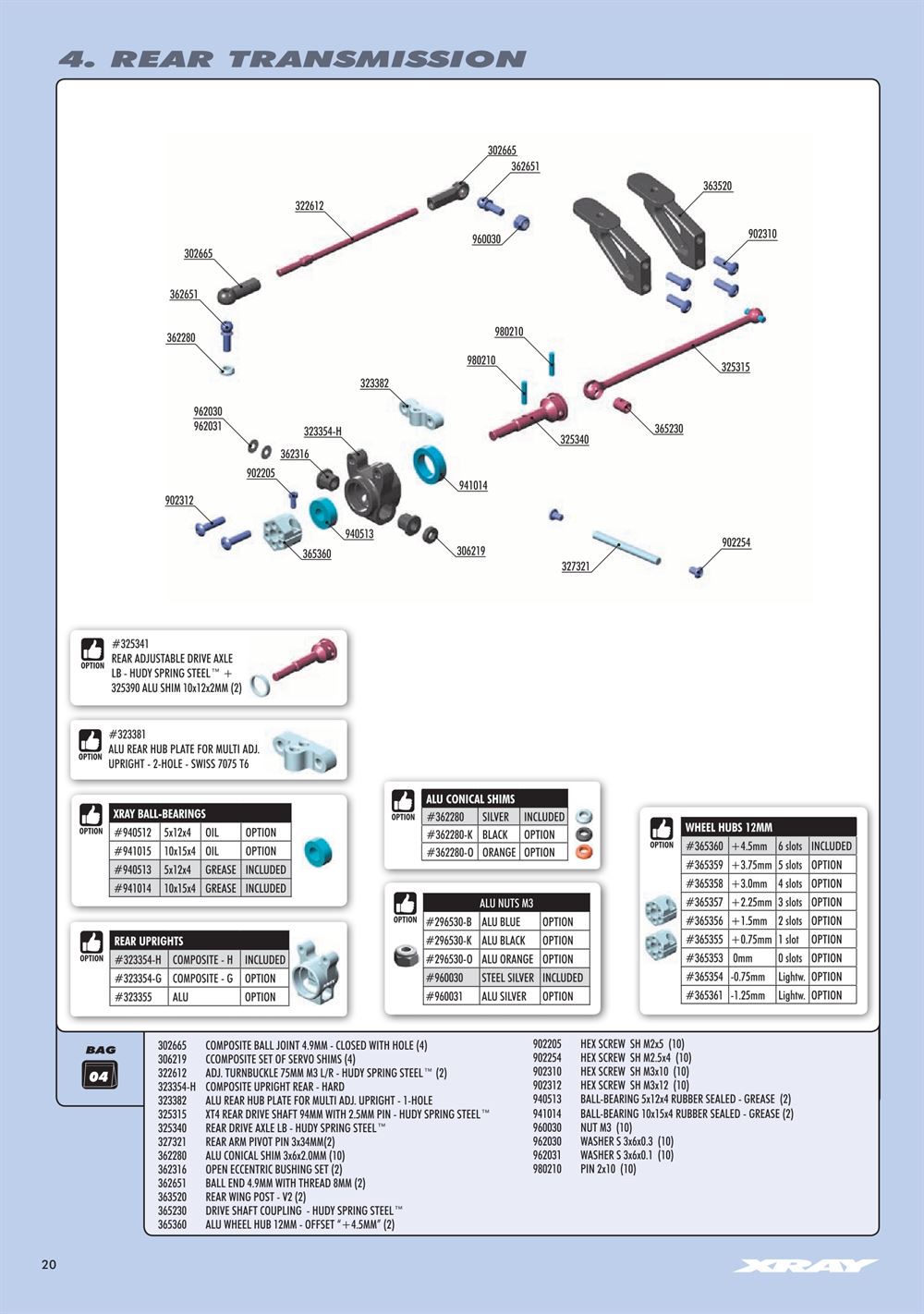 Xray - XT4 2023 (XT4'23) - Manual - Page 20