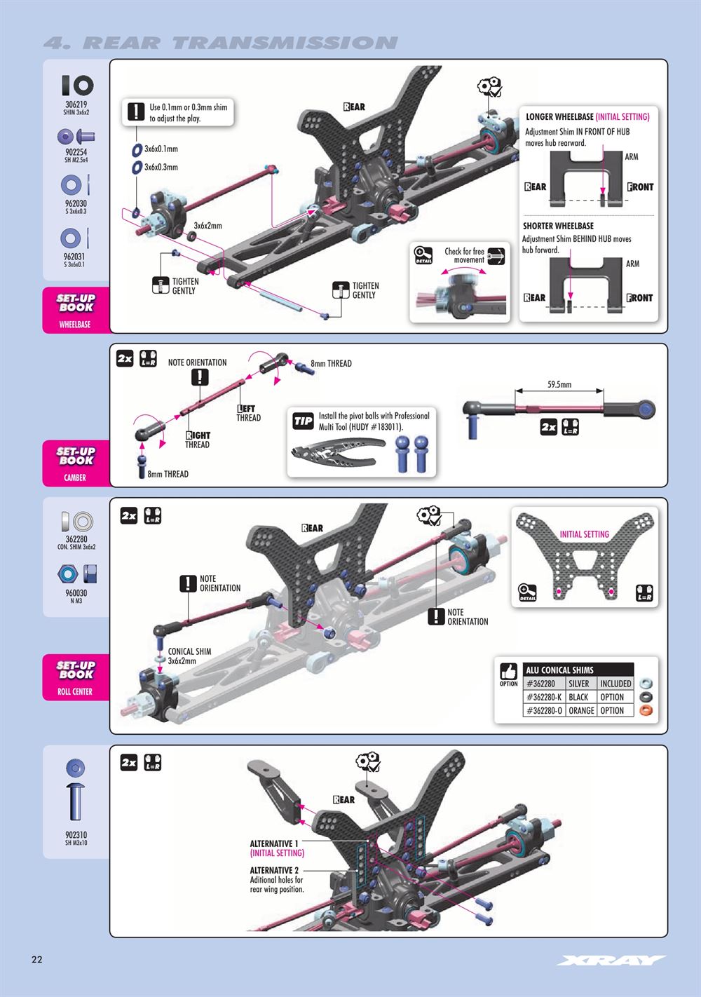 Xray - XT4 2023 (XT4'23) - Manual - Page 22