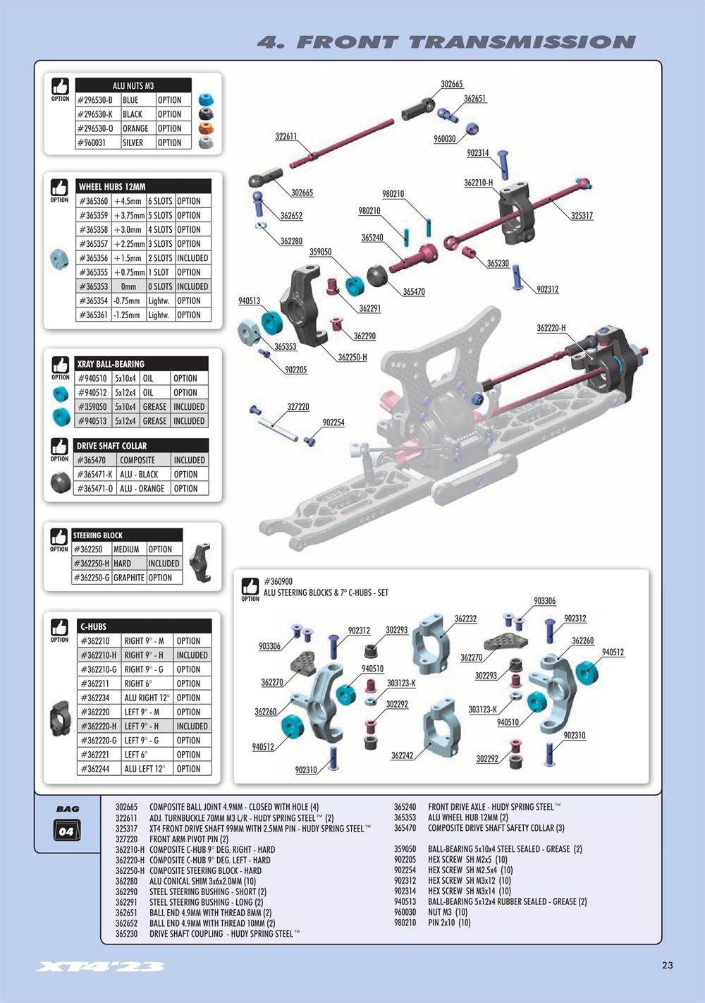 Xray - XT4 2023 (XT4'23) - Manual - Page 23