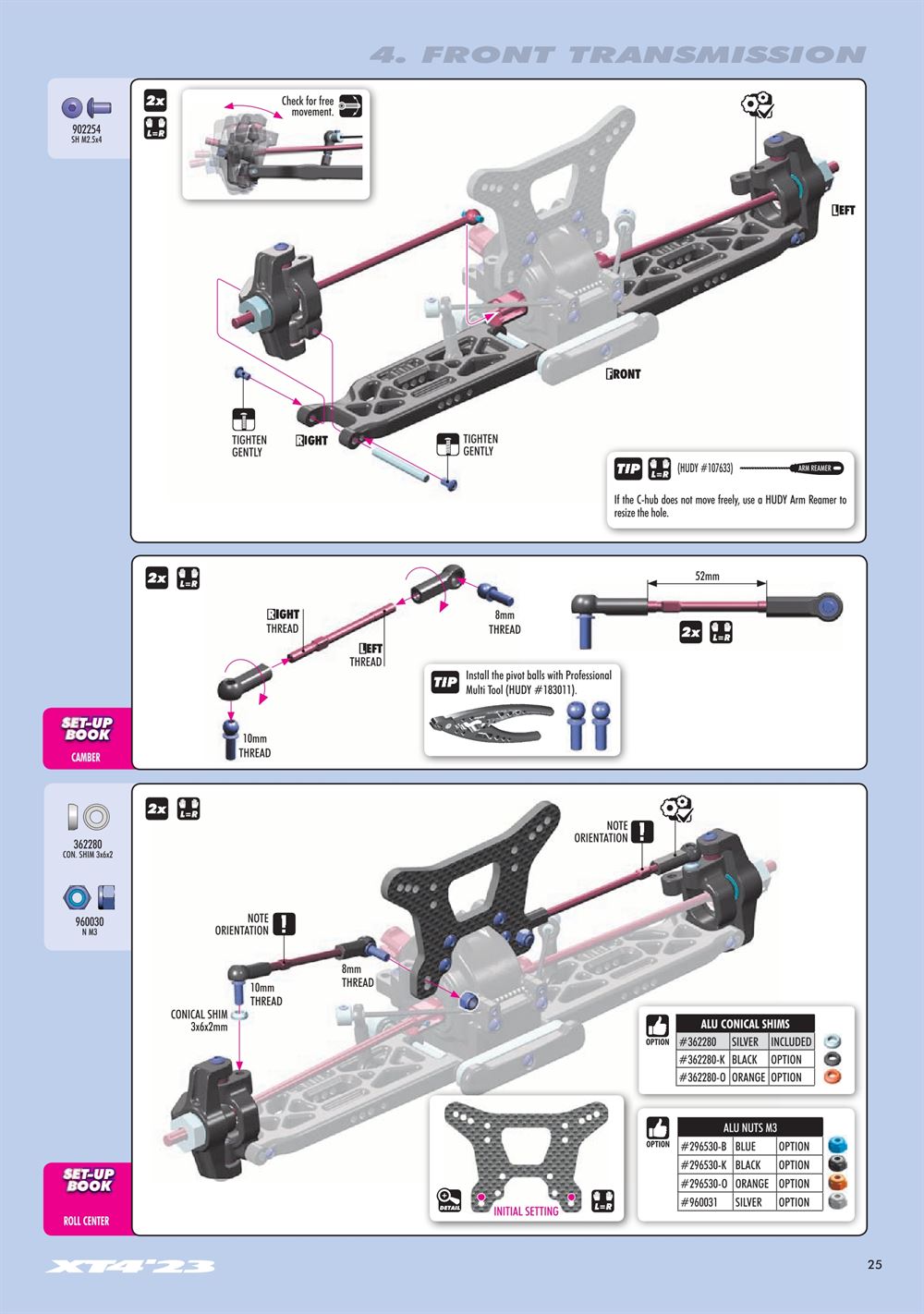 Xray - XT4 2023 (XT4'23) - Manual - Page 25