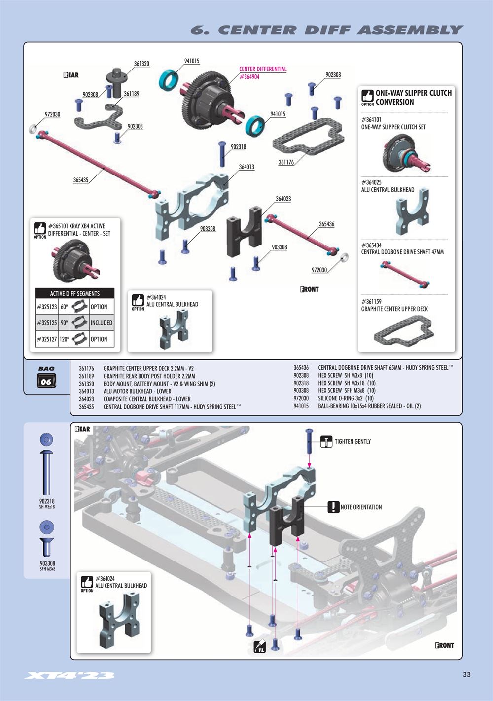 Xray - XT4 2023 (XT4'23) - Manual - Page 33