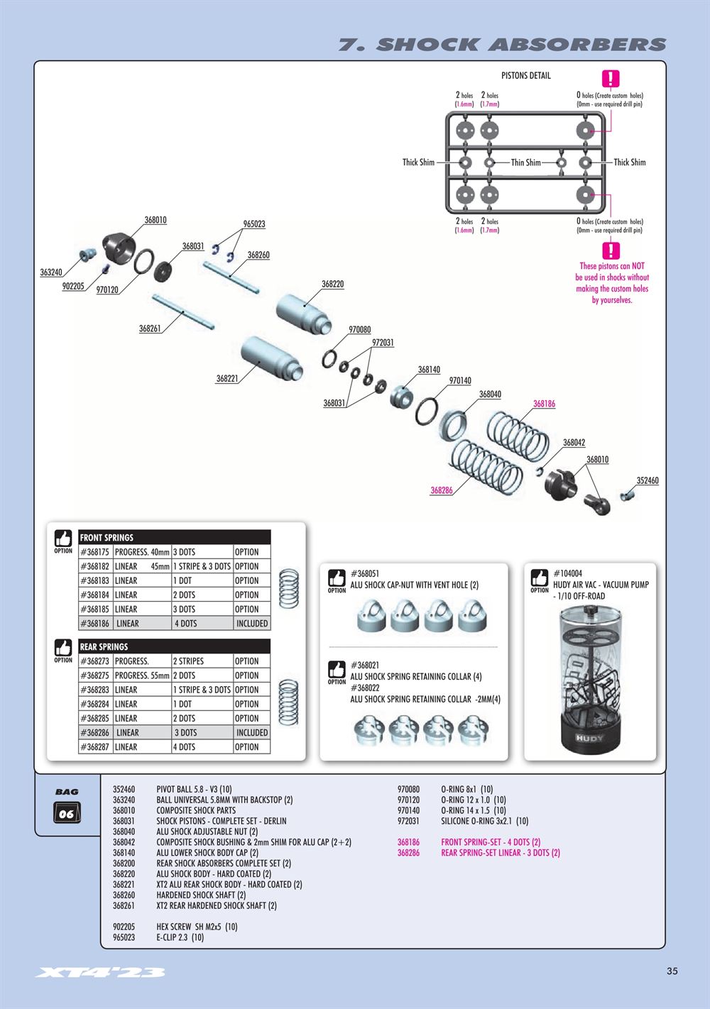 Xray - XT4 2023 (XT4'23) - Manual - Page 35