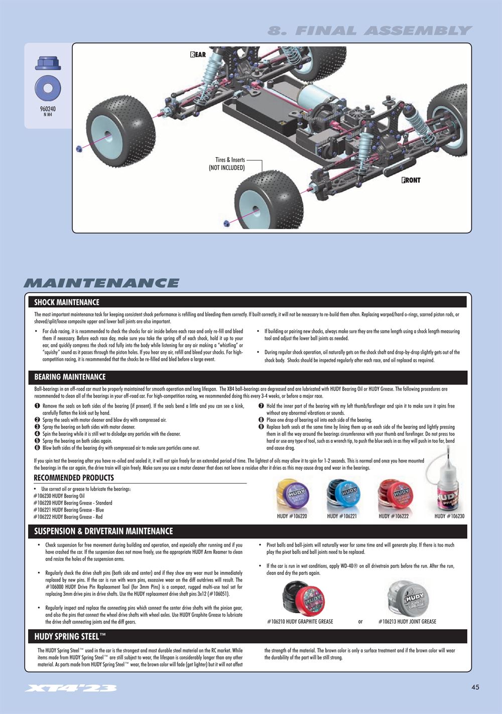 Xray - XT4 2023 (XT4'23) - Manual - Page 45