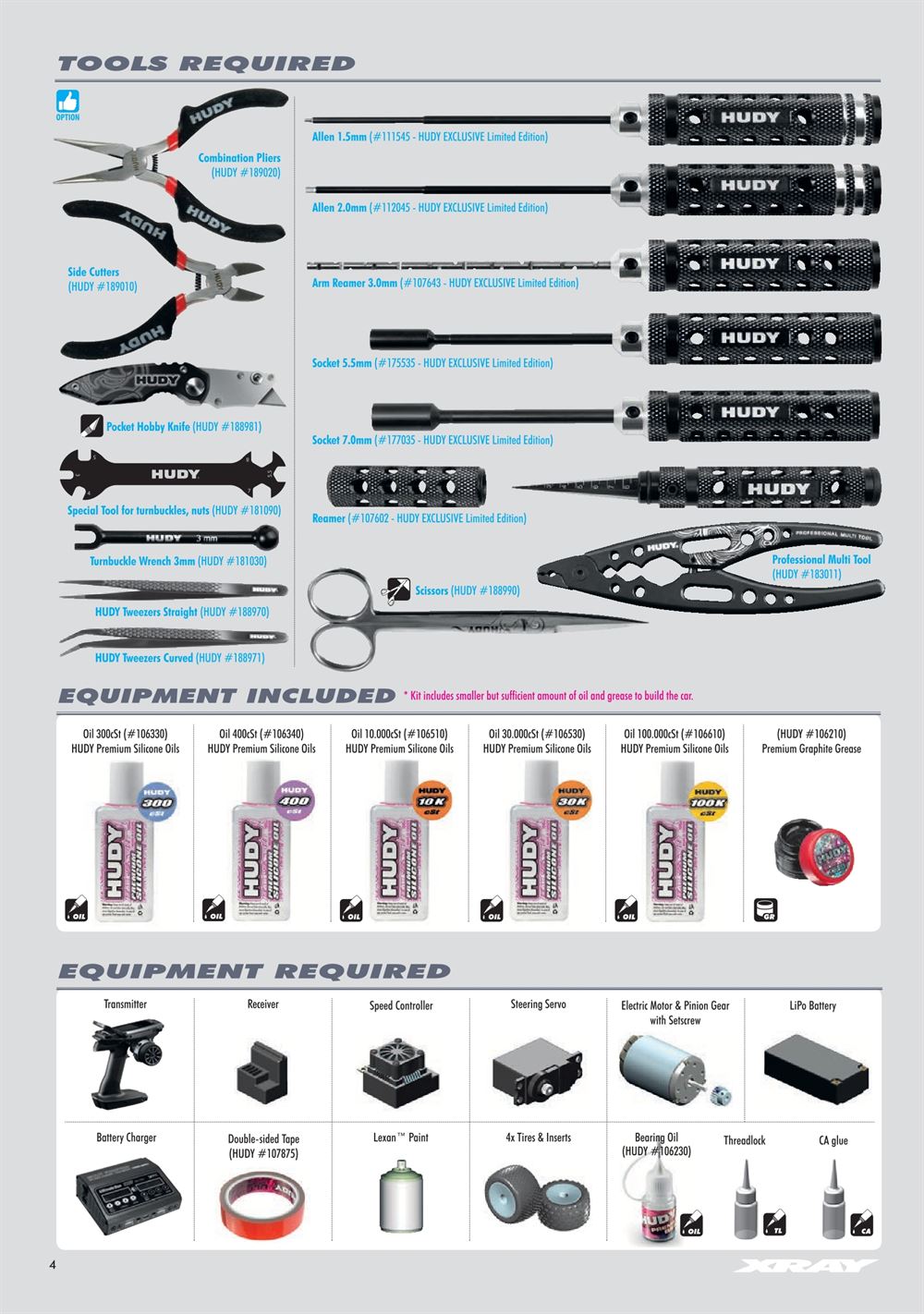Xray - XT4 2025 (XT4'25) - Manual - Page 4