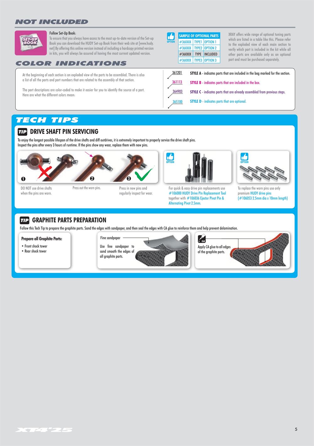Xray - XT4 2025 (XT4'25) - Manual - Page 5