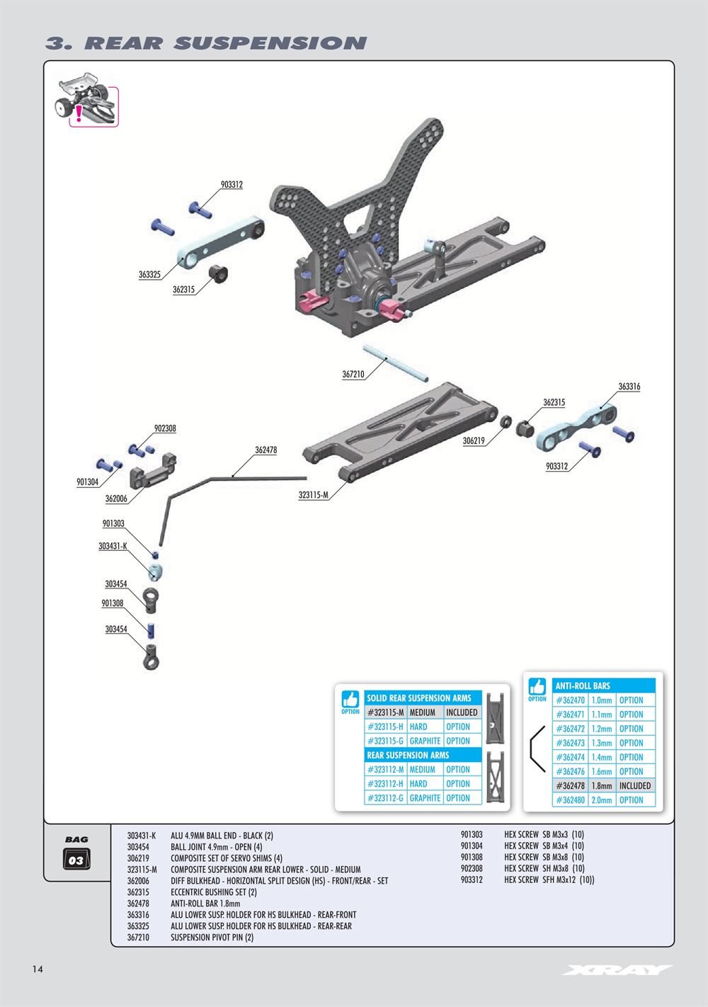 Xray - XT4 2025 (XT4'25) - Manual - Page 14