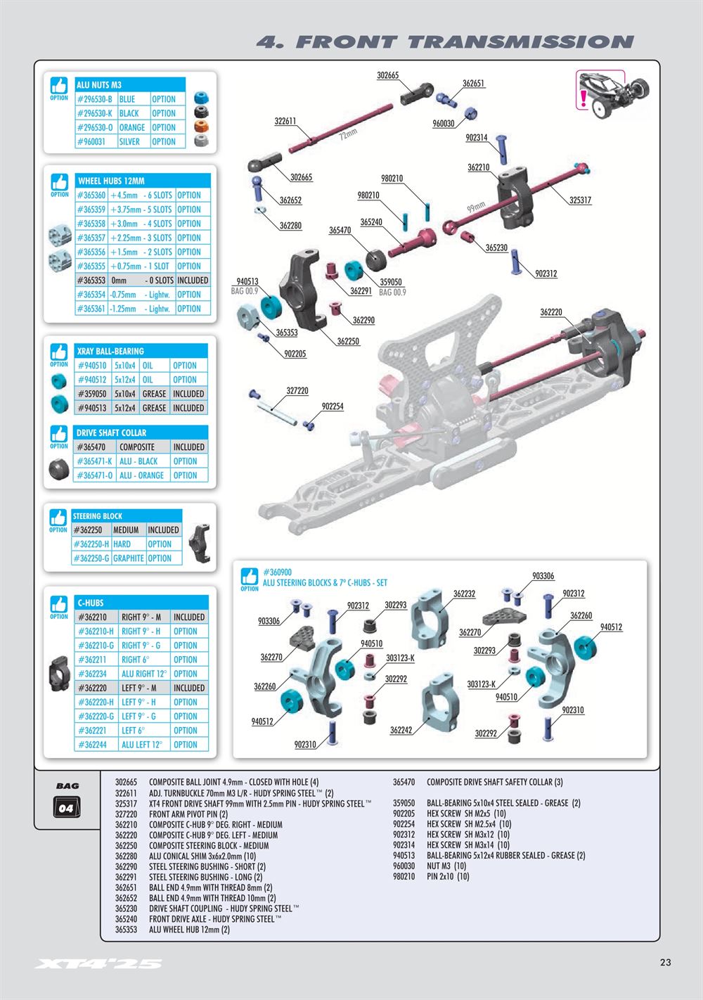 Xray - XT4 2025 (XT4'25) - Manual - Page 23