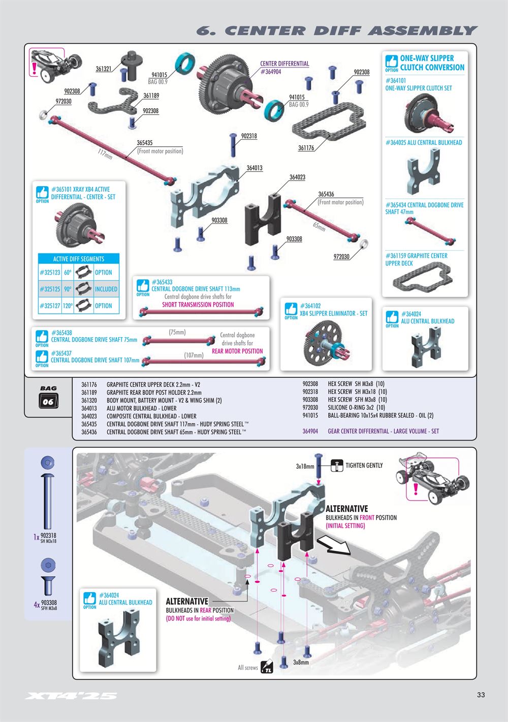 Xray - XT4 2025 (XT4'25) - Manual - Page 33