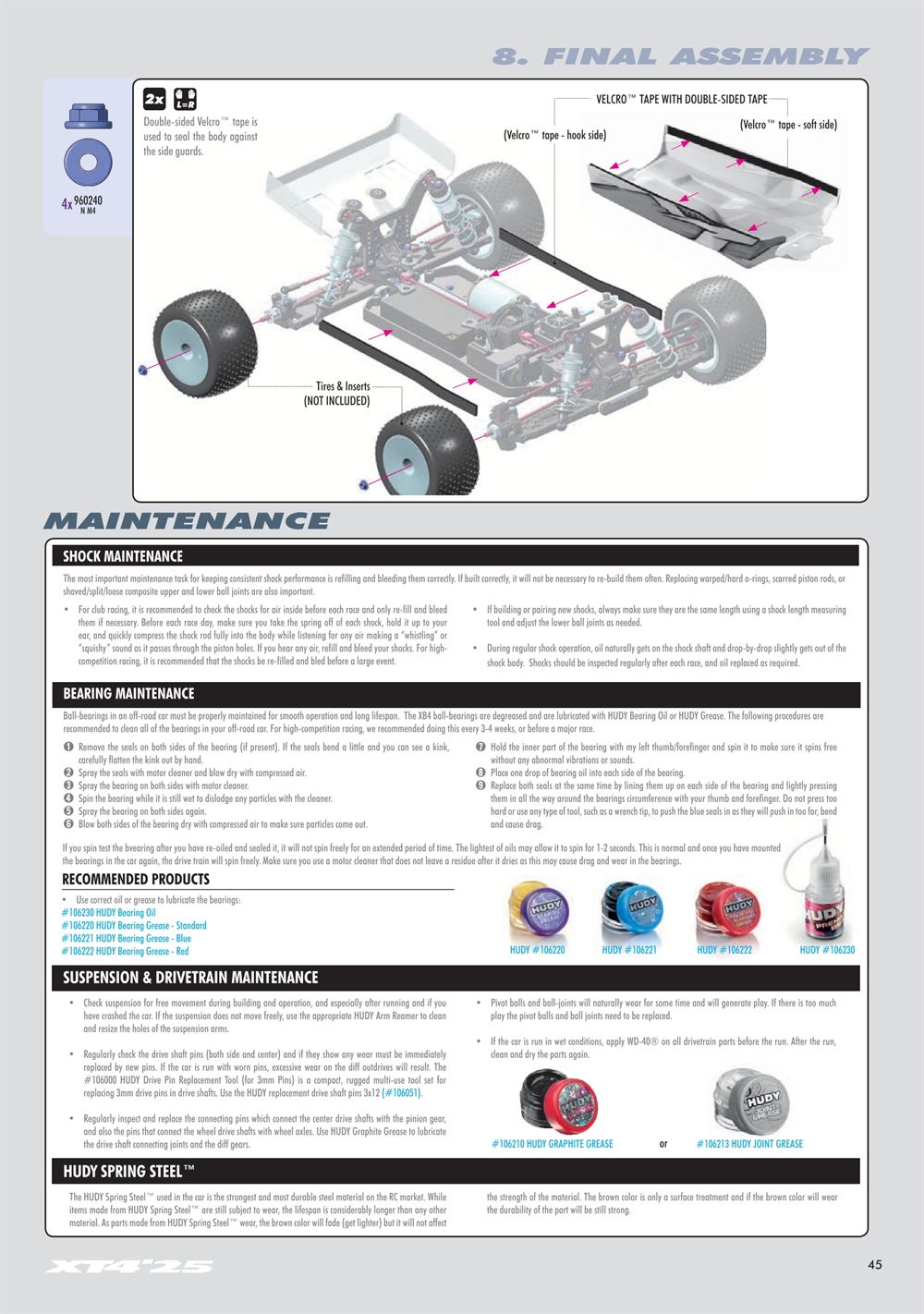 Xray - XT4 2025 (XT4'25) - Manual - Page 45