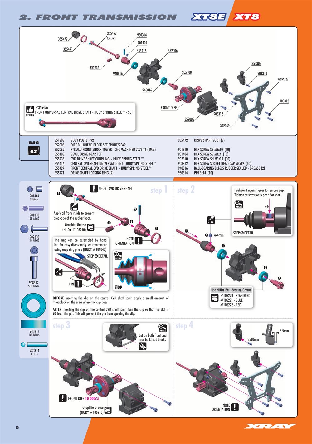 Xray - XT8.2 2019 (XT8'19) - Manual - Page 10