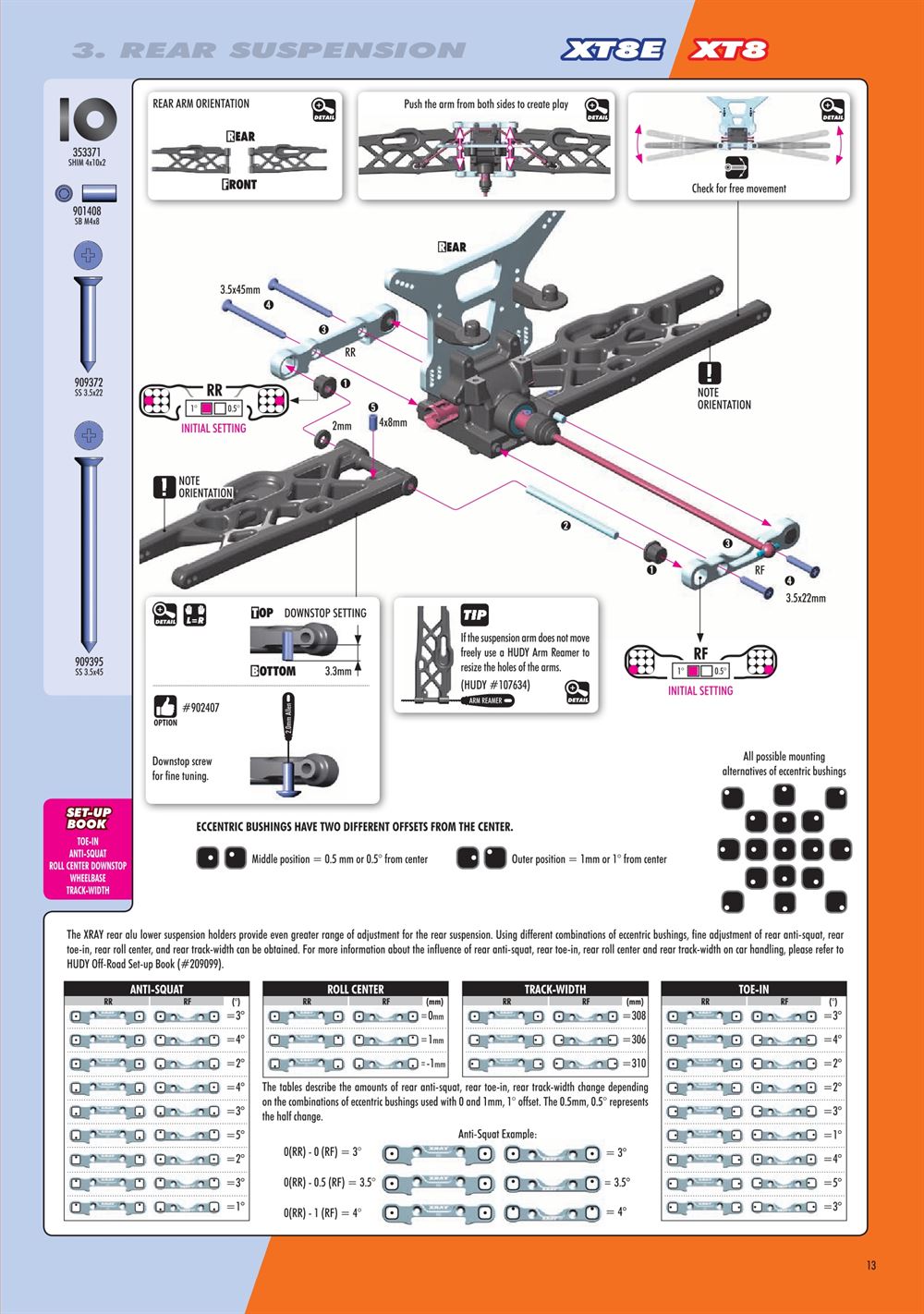 Xray - XT8.2 2019 (XT8'19) - Manual - Page 13