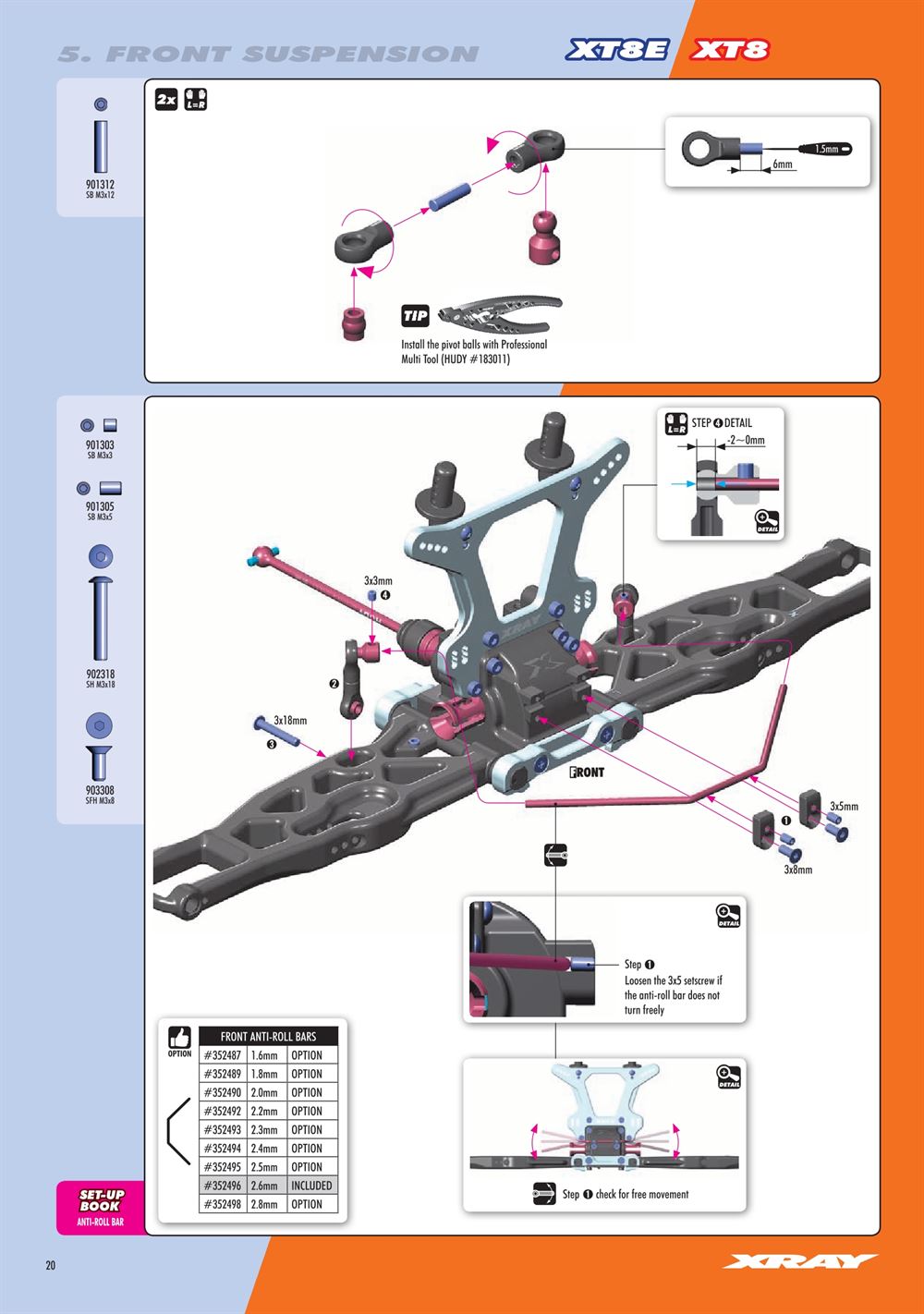 Xray - XT8.2 2019 (XT8'19) - Manual - Page 20