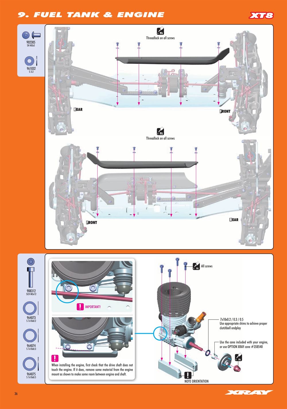 Xray - XT8.2 2019 (XT8'19) - Manual - Page 36