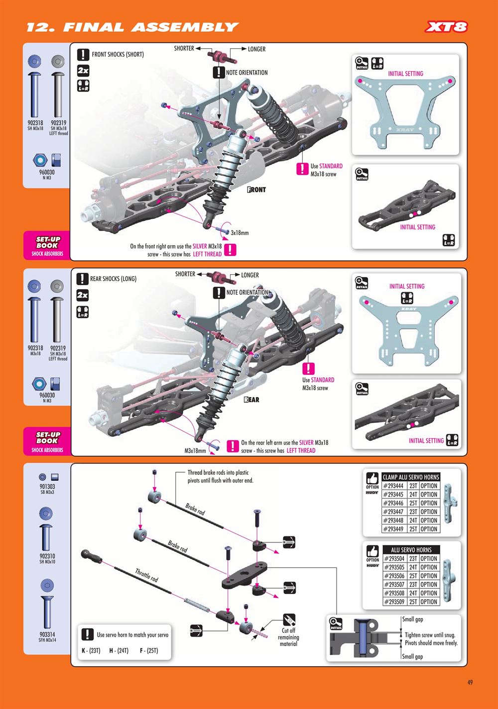 Xray - XT8.2 2019 (XT8'19) - Manual - Page 49