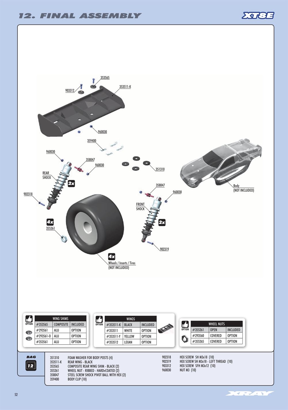 Xray - XT8.2 2019 (XT8'19) - Manual - Page 52