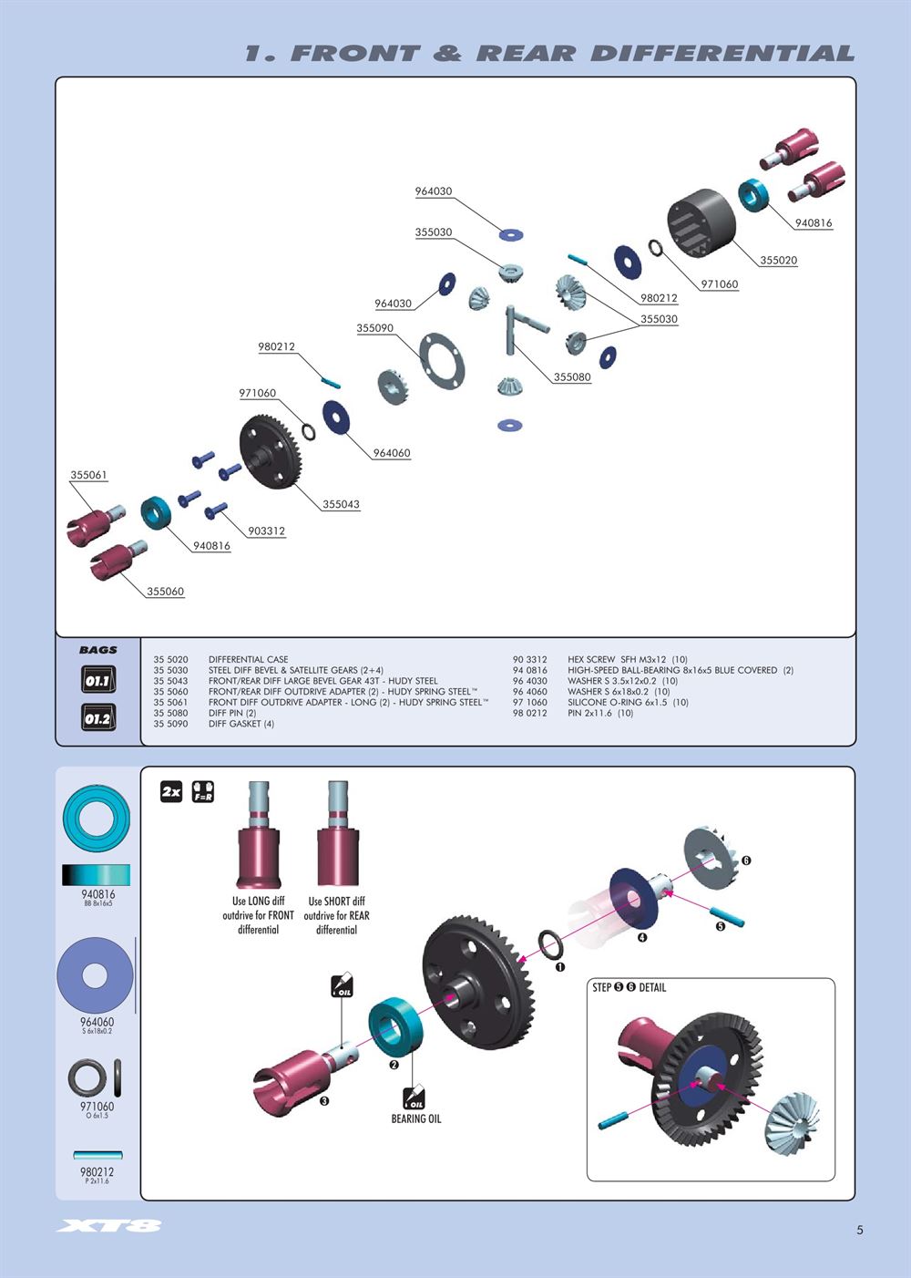 Xray - XT8 2007 Specs (XT8'07) - Manual - Page 5