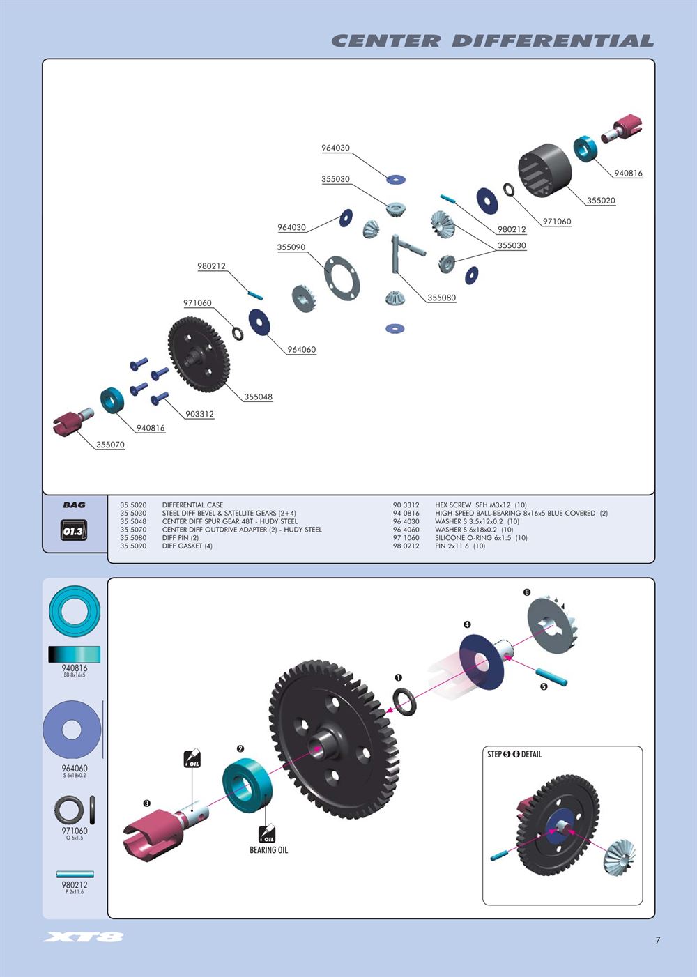 Xray - XT8 2007 Specs (XT8'07) - Manual - Page 7