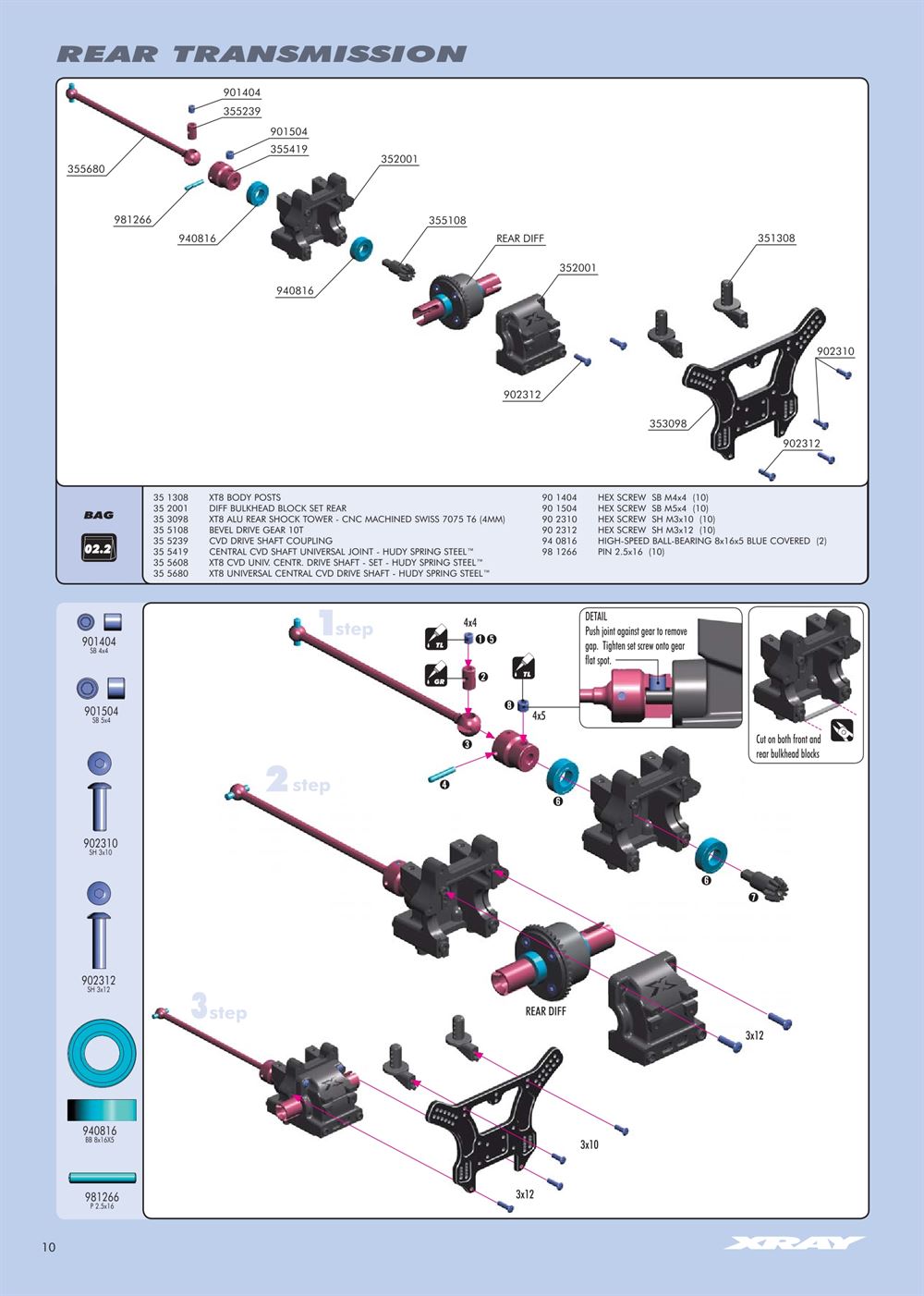 Xray - XT8 2007 Specs (XT8'07) - Manual - Page 10
