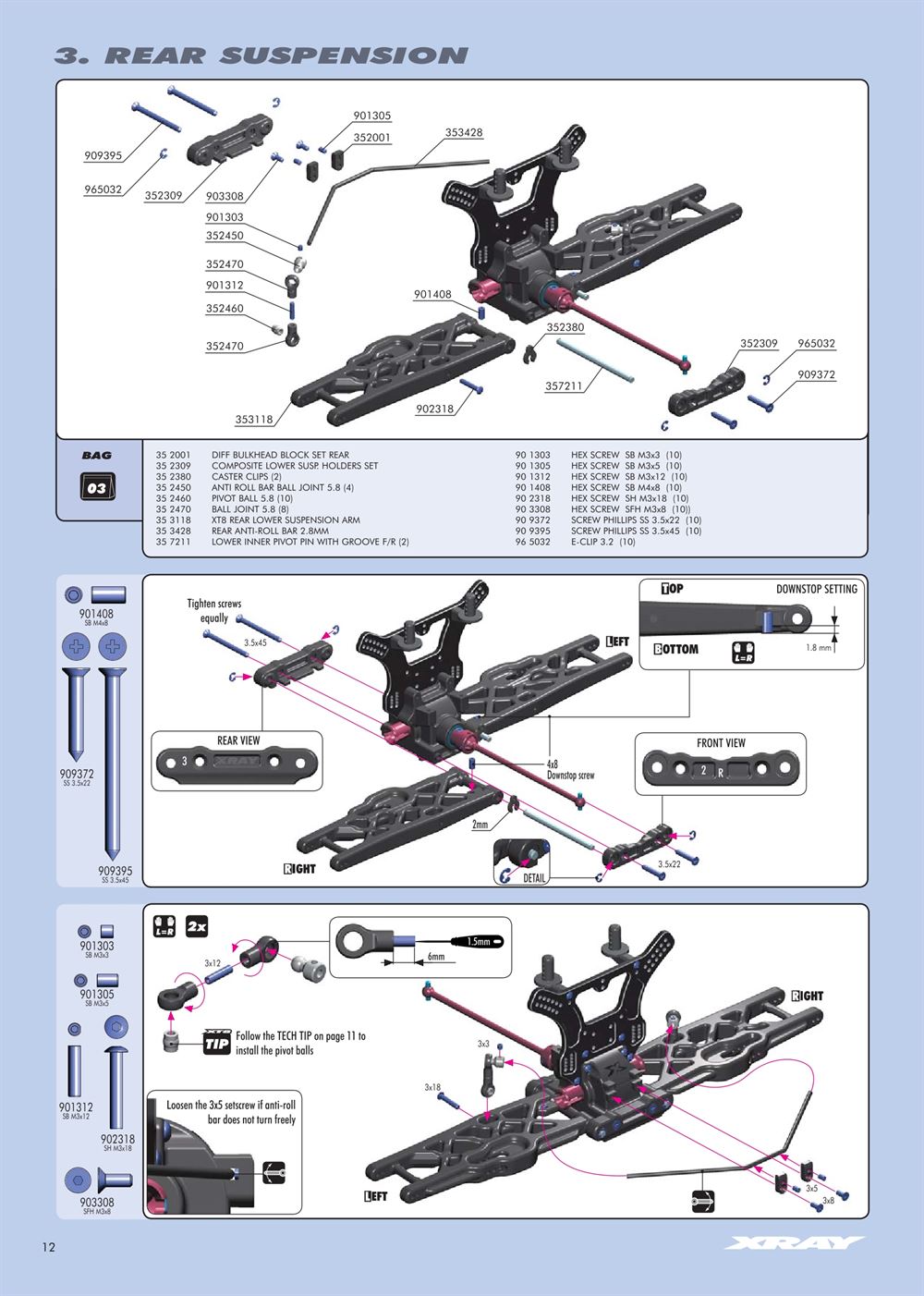 Xray - XT8 2007 Specs (XT8'07) - Manual - Page 12