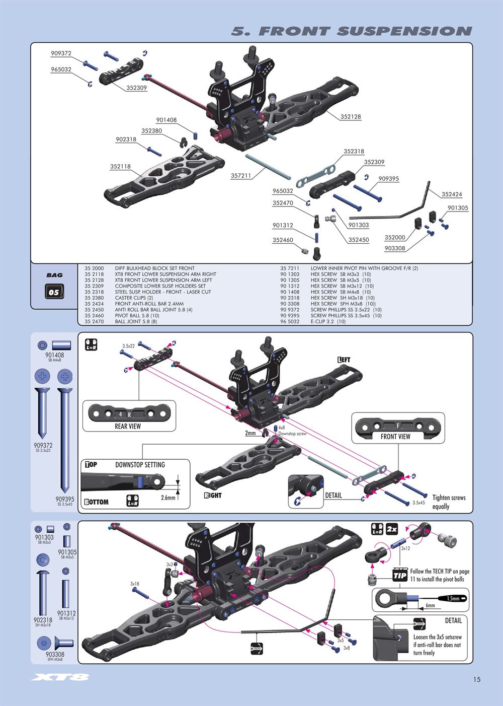 Xray - XT8 2007 Specs (XT8'07) - Manual - Page 15