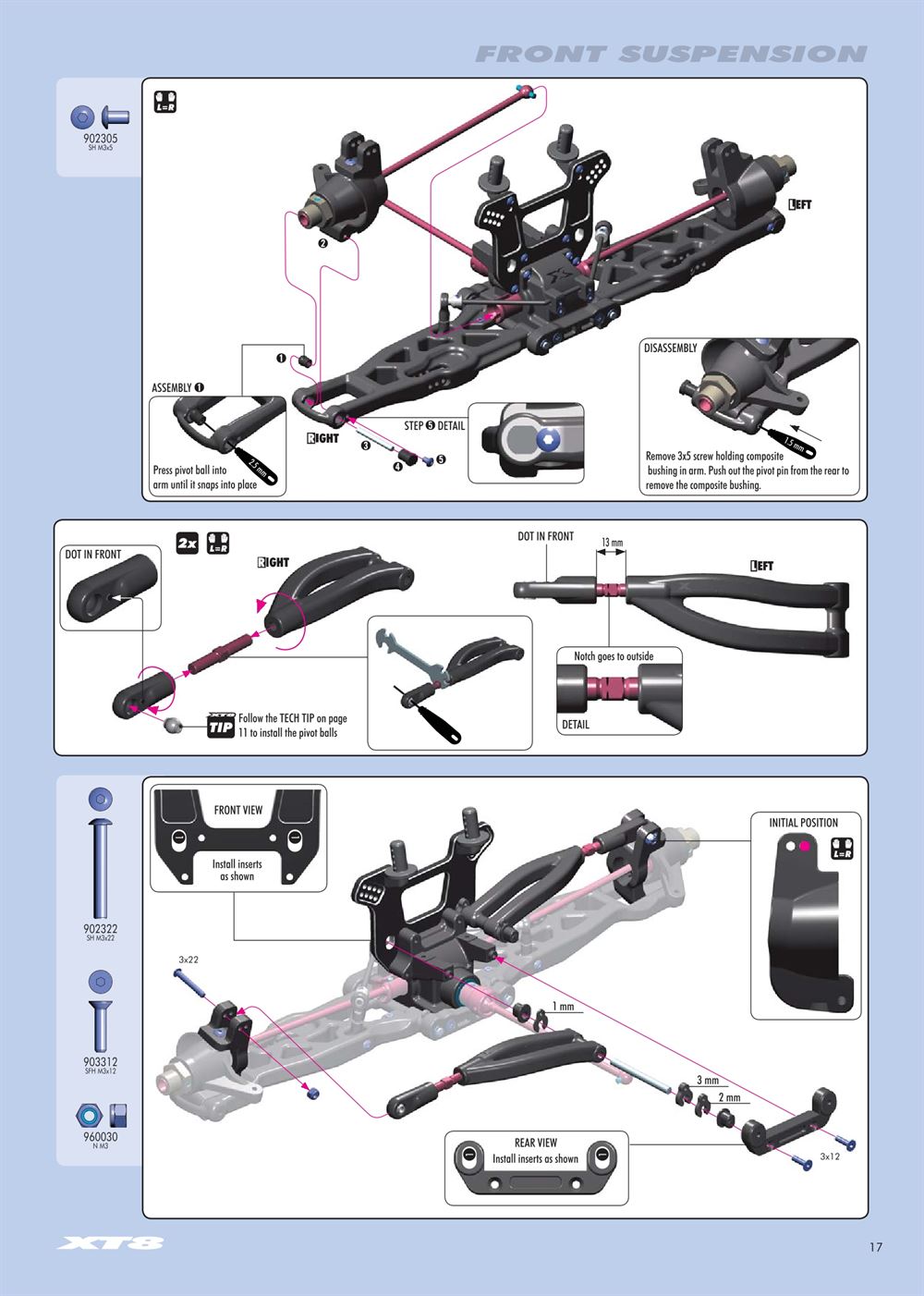 Xray - XT8 2007 Specs (XT8'07) - Manual - Page 17