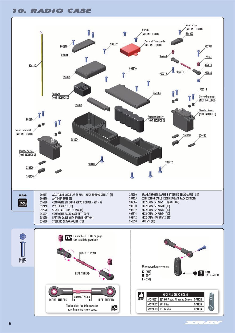 Xray - XT8 2017 Specs (XT8'17) - Manual - Page 36