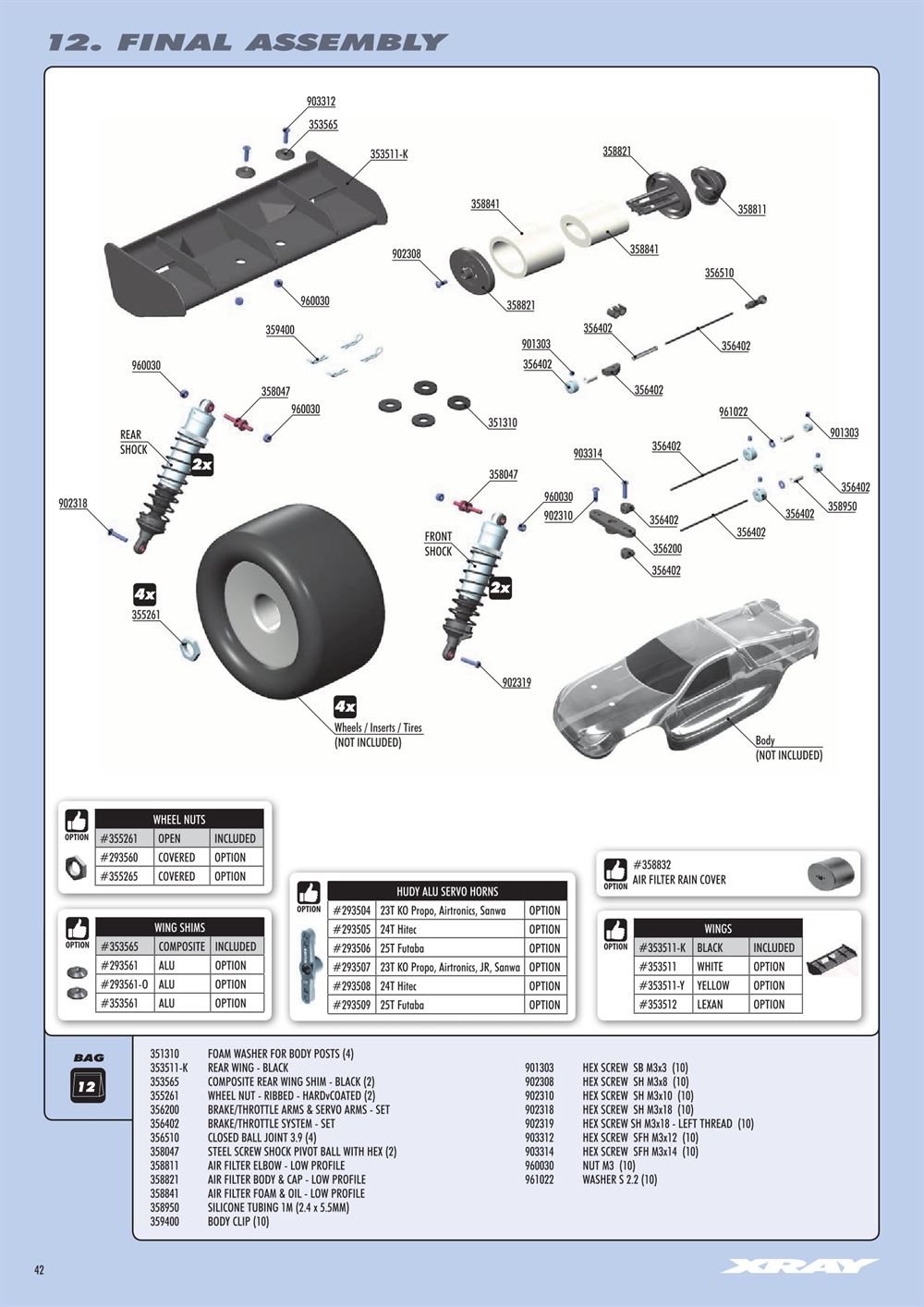 Xray - XT8 2017 Specs (XT8'17) - Manual - Page 42